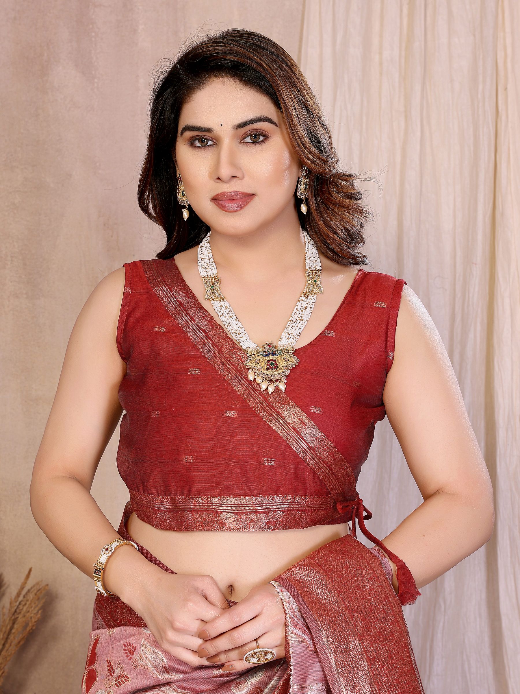 Crimson Classic Jacquard Zari Cotton Saree