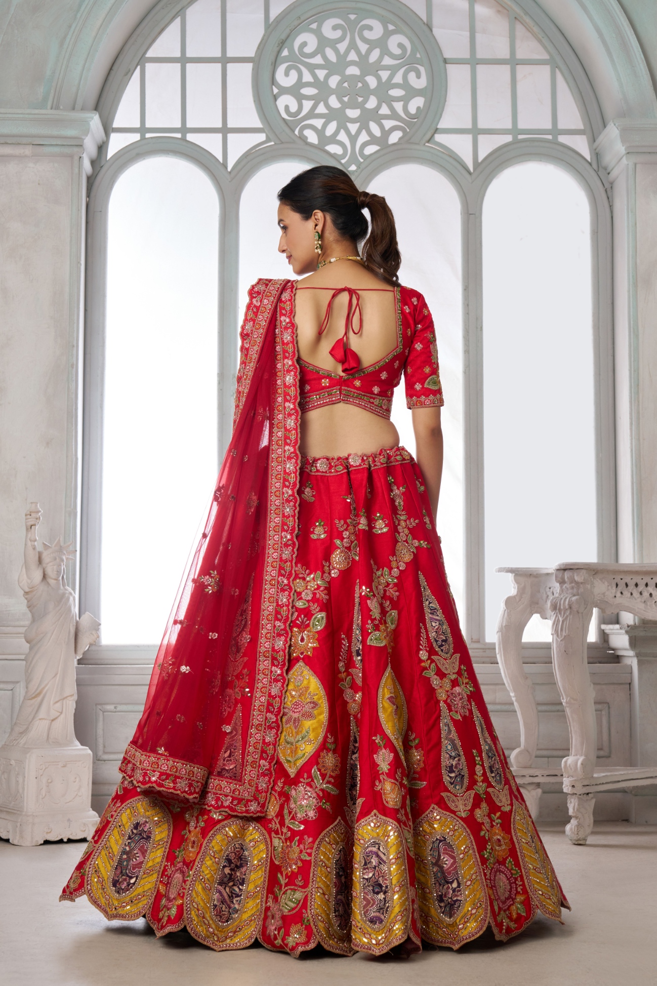 Crimson Regal Embroidered Bridal Lehenga Choli — alternate view