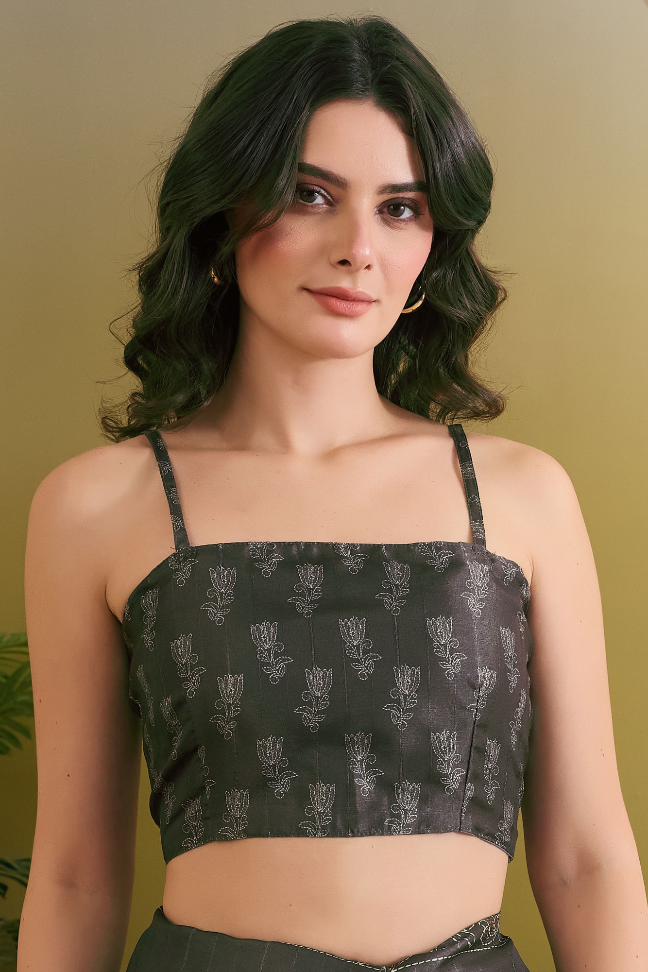 Dark Green Floral Designer Printed Art Silk Ready To Wear Saree