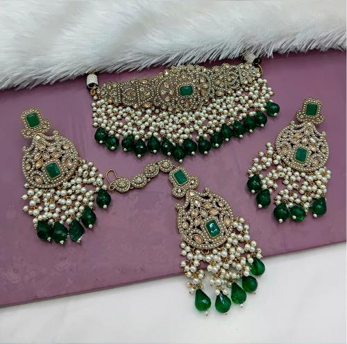 Dark Green Kundan Choker Set