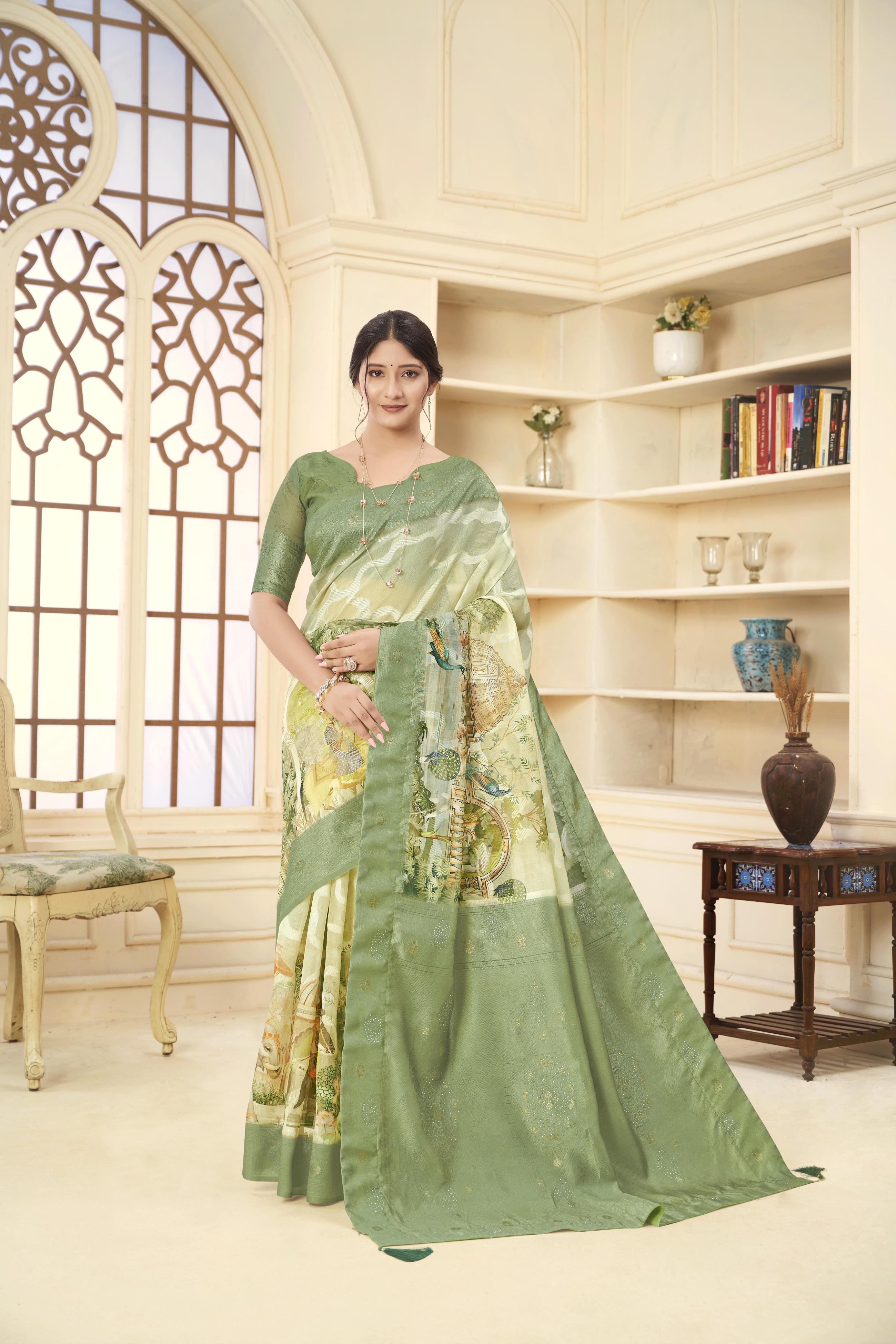 Dark Green Rich Silk Saree