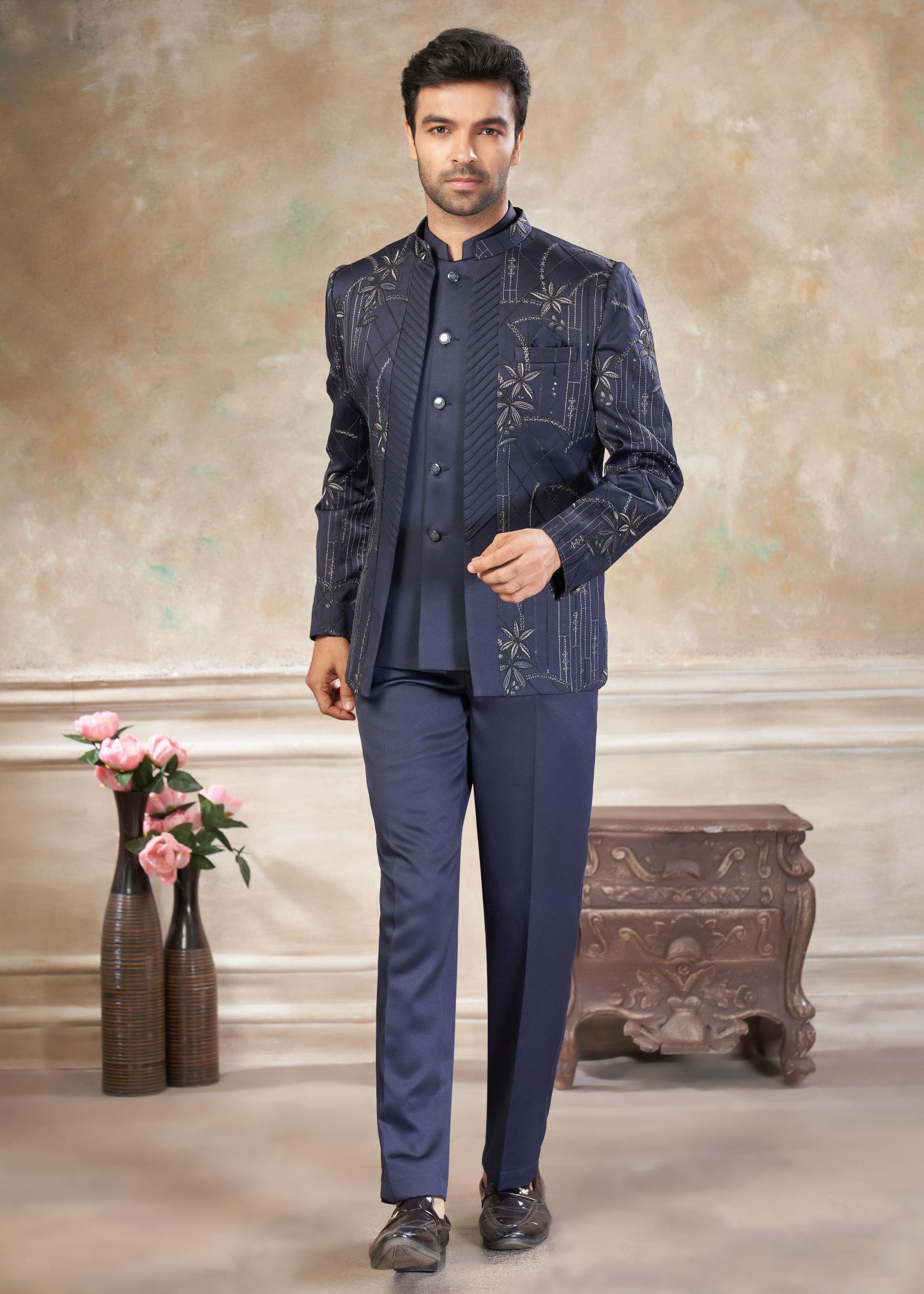 Dark Grey Indo-Western Sherwani suit