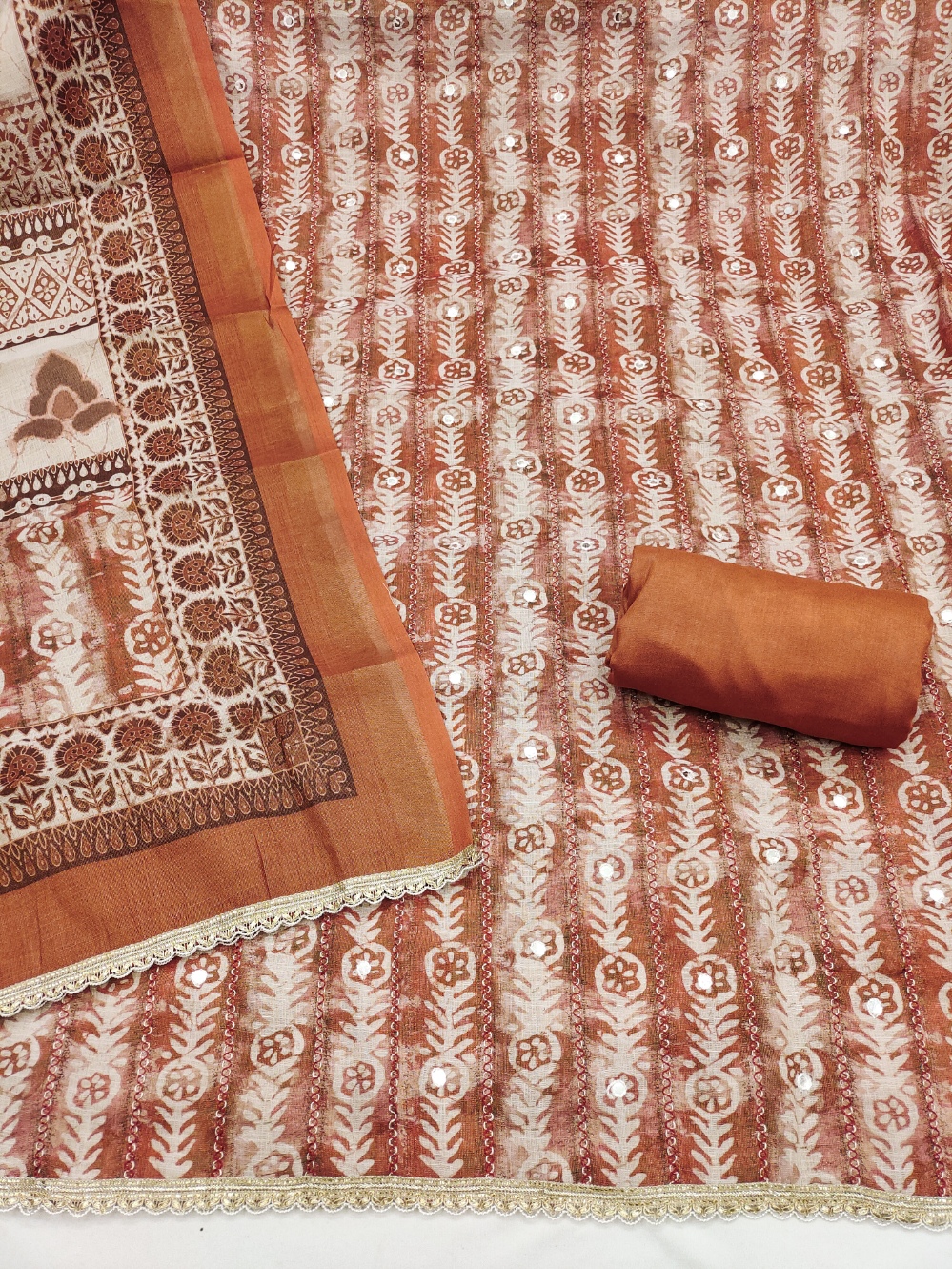 Earth Weave Linen Cotton Designer Printed Salwar Suit