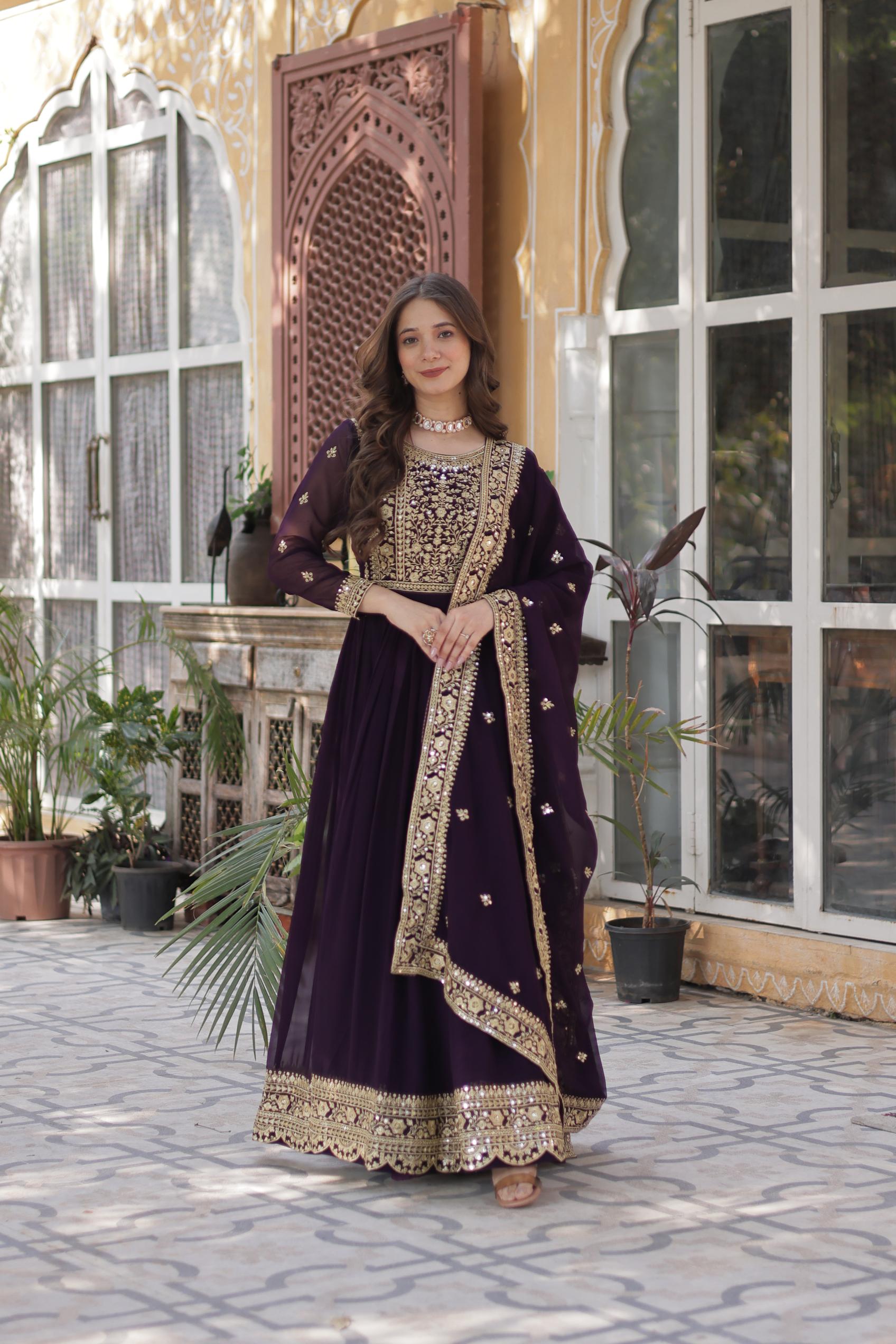 Festive Wine Designer Gown