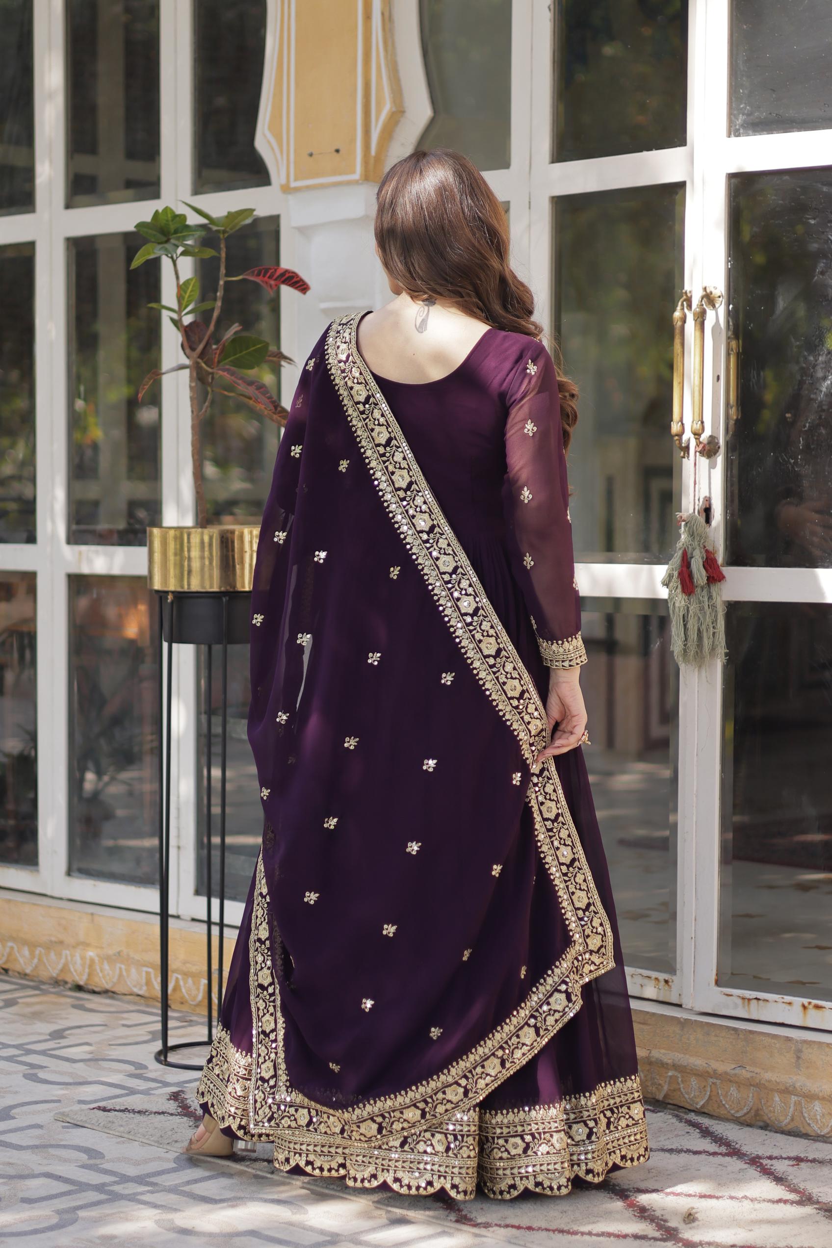 Festive Wine Designer Gown