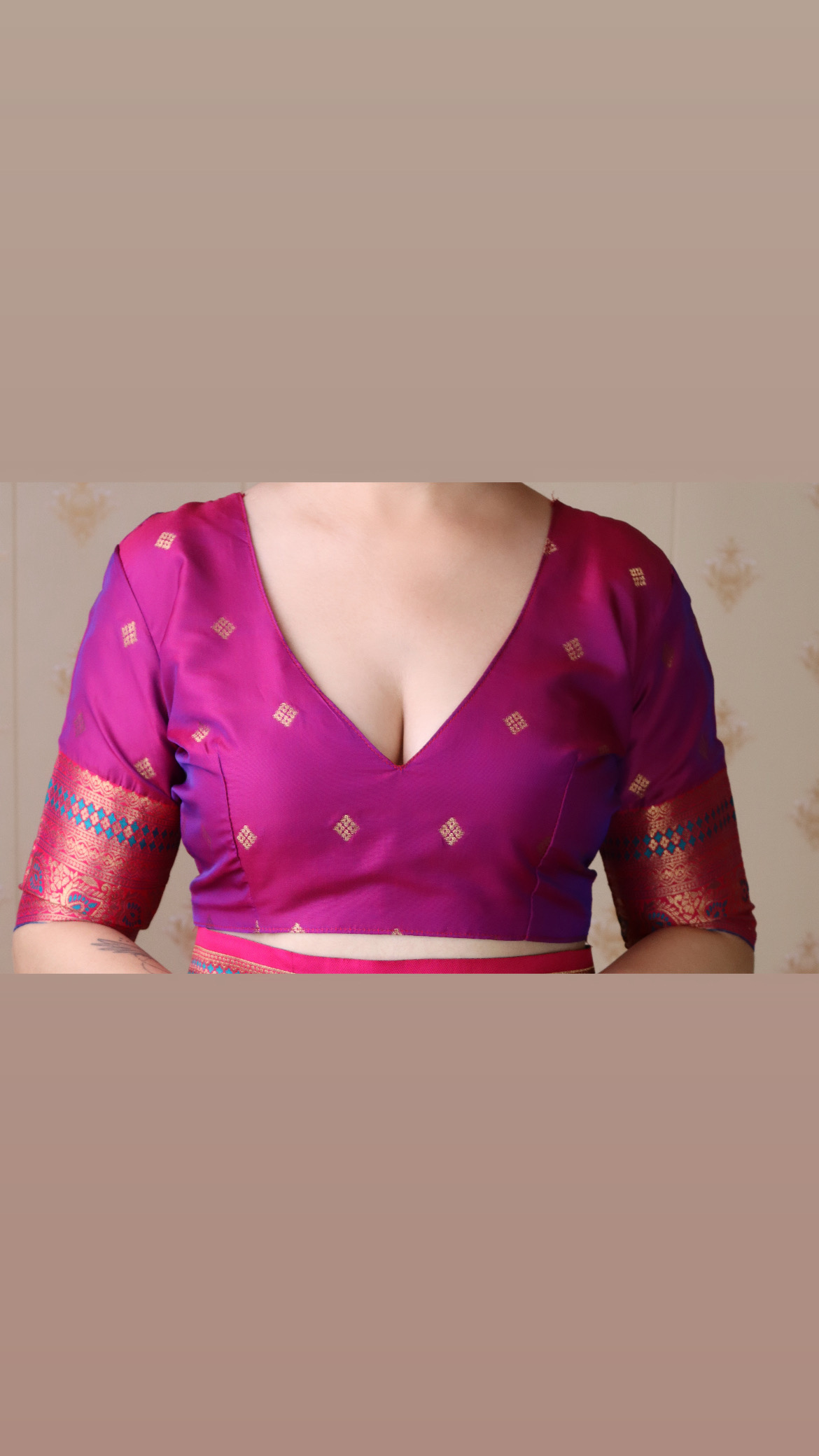 Firozi Pink Banarasi Silk Zari Designer Saree
