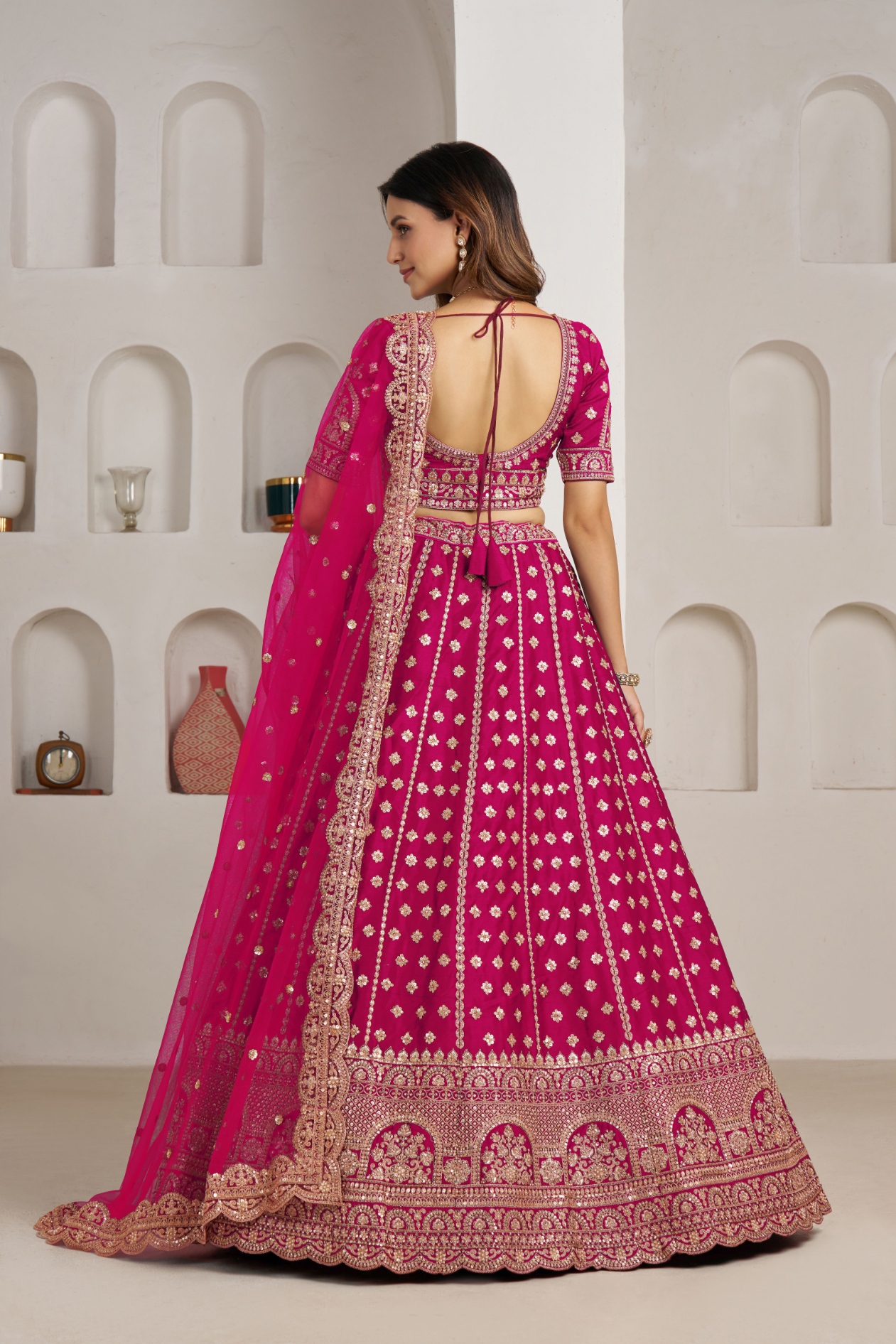 Fuchsia Heritage Bridal Lehenga Choli — alternate view