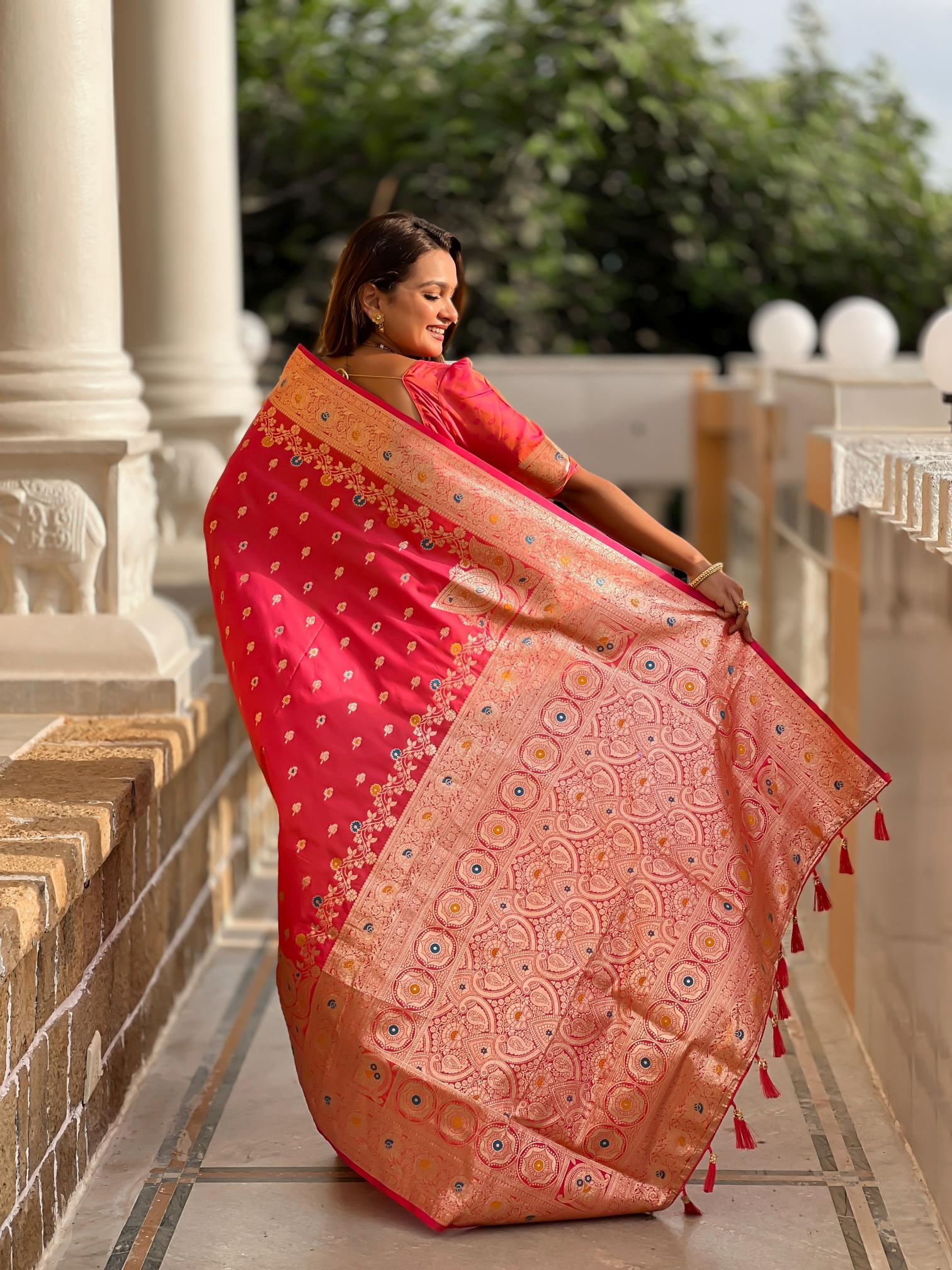 Gajri Banarasi Silk Saree — alternate view