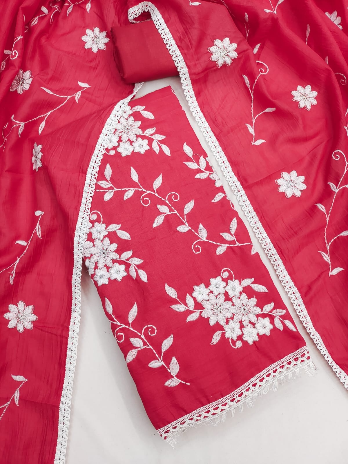 Gajri Floral Embroidery Parampra Silk Straight Suit