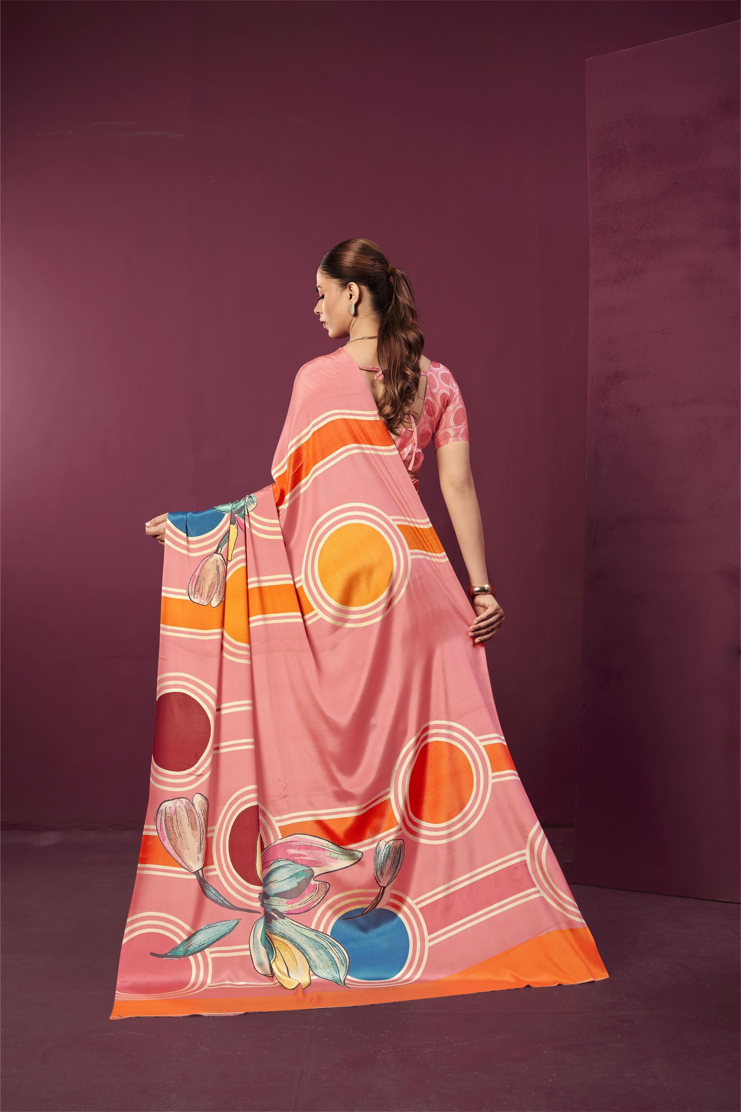 Gajri Malai Crepe Silk Saree — alternate view