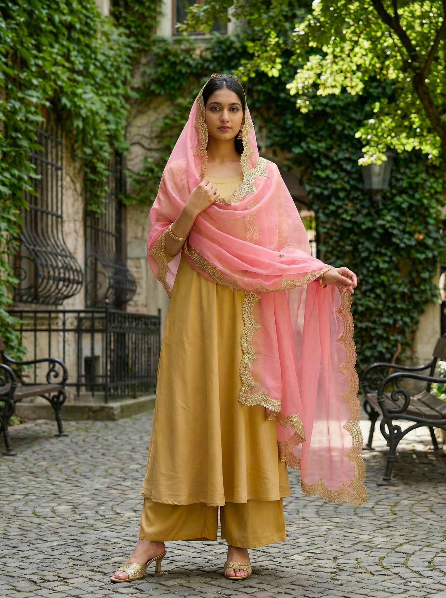 Gajri Organza Designer Printed Dupatta