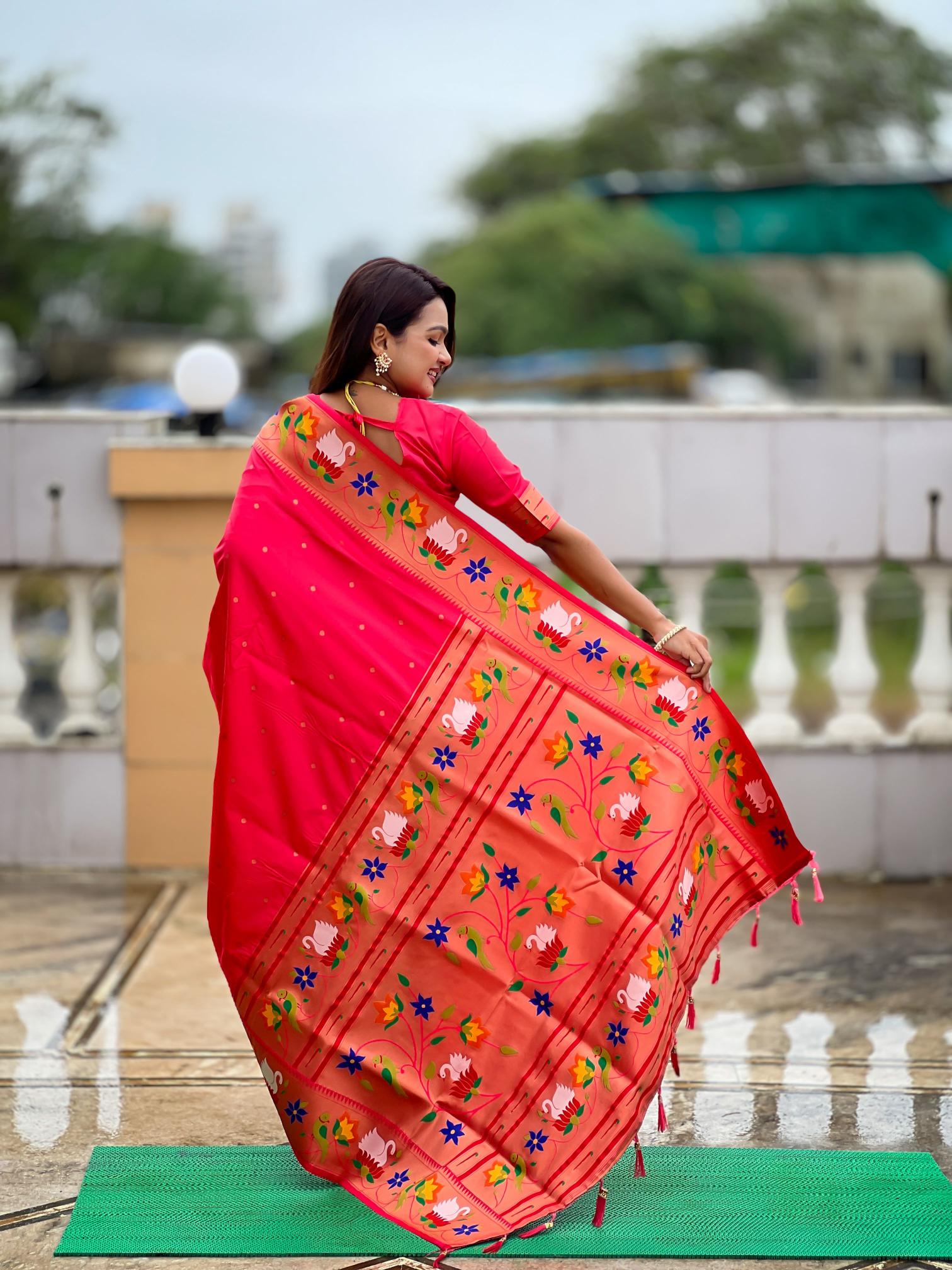 Gajri Paithani Silk Saree — alternate view