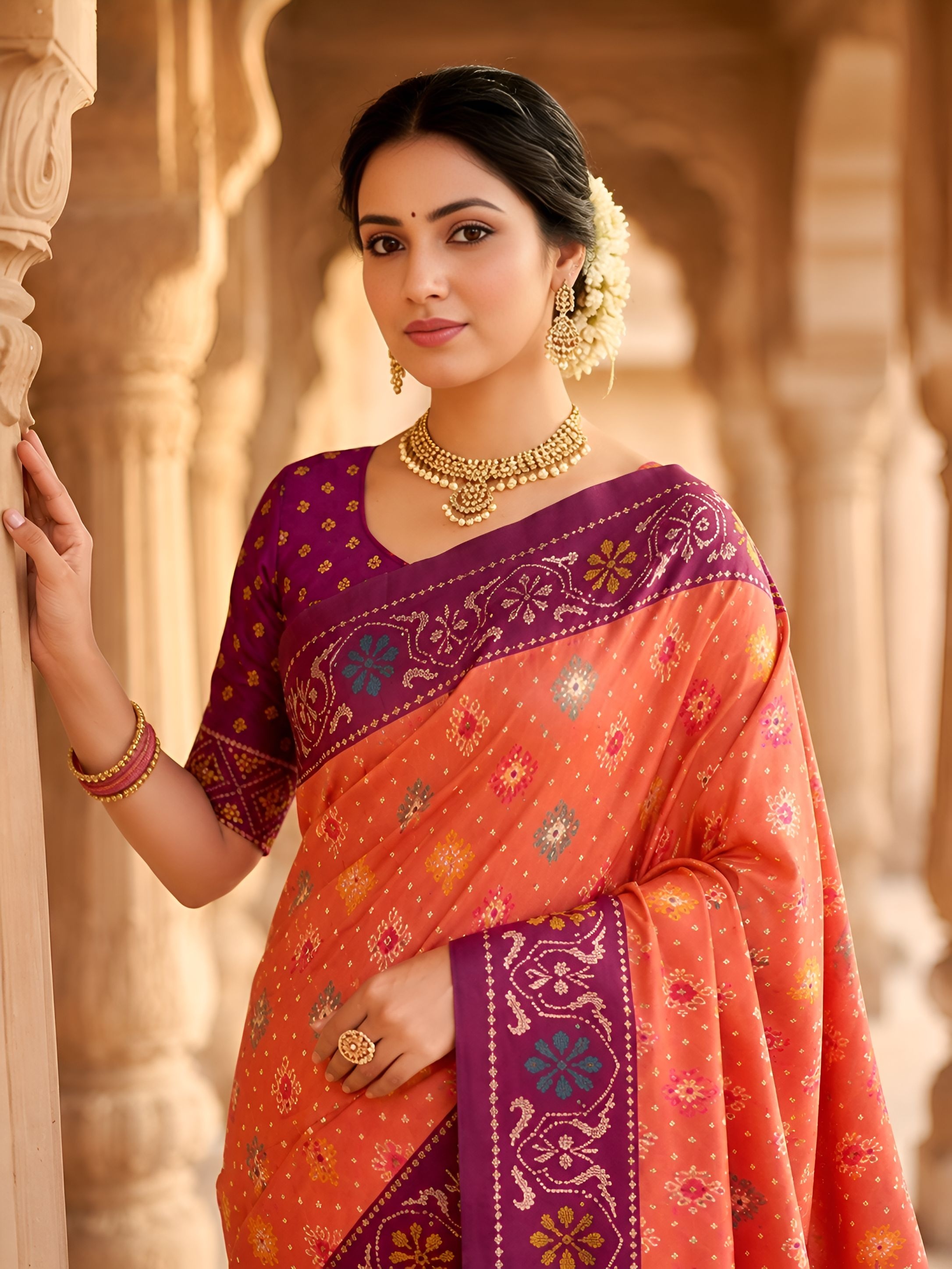 Garji Woven Meenakari Patola Silk Saree