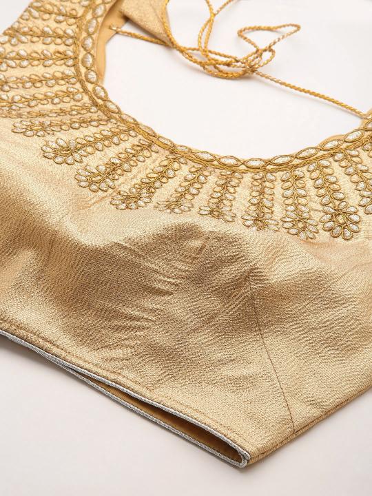 Gold Art Silk Readymade Blouse