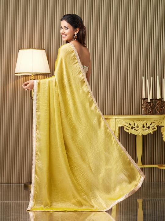 Gold Beige Chiffon Saree — alternate view