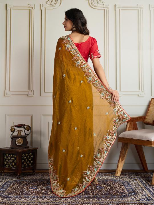 Gold Frendy Chiffon Saree — alternate view