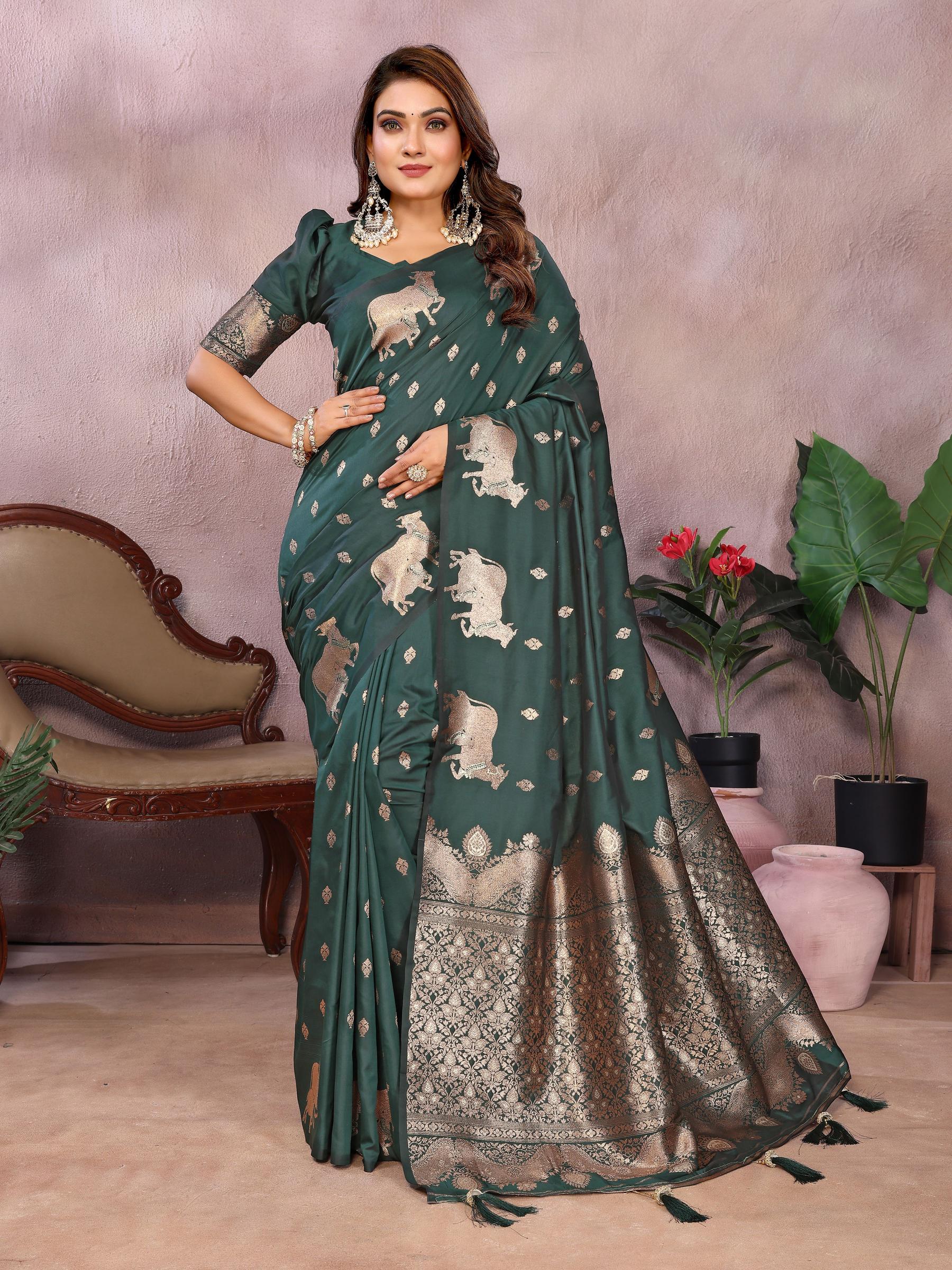 Green Banarasi Silk Saree