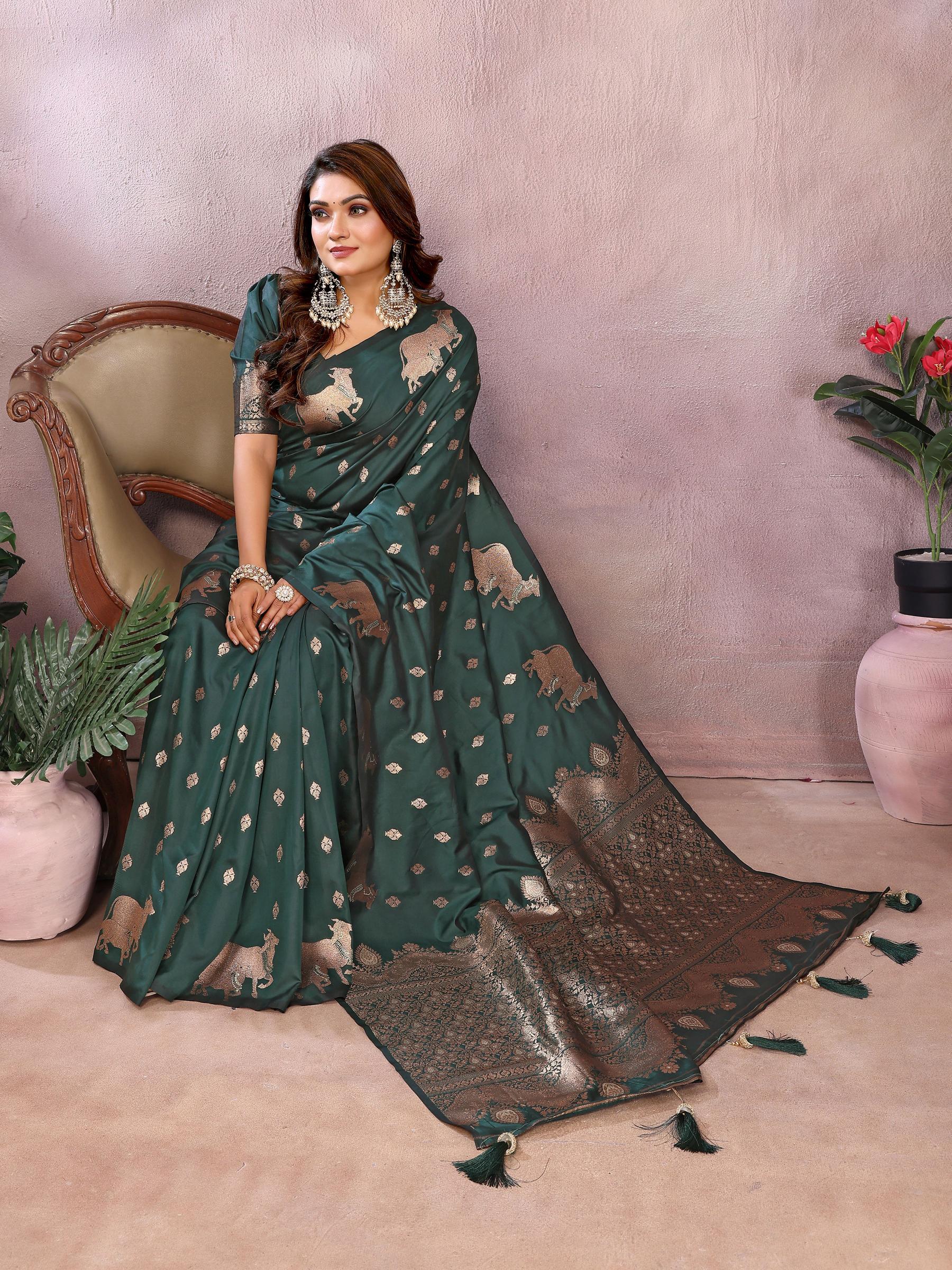Green Banarasi Silk Saree
