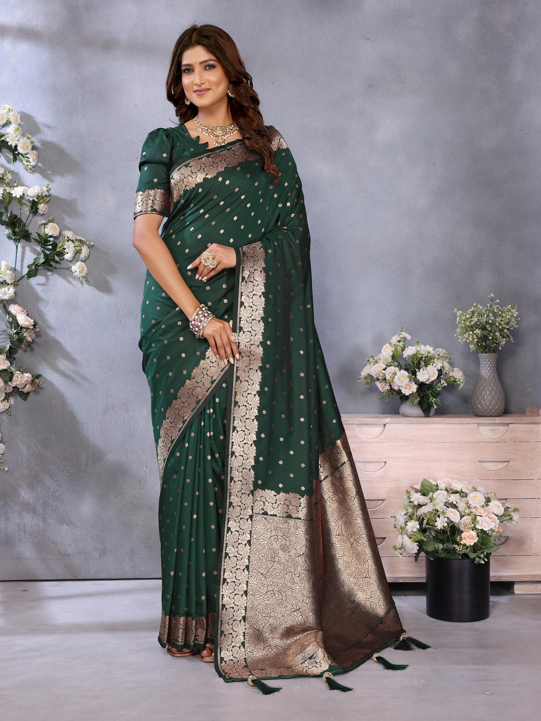 Green Banarasi Silk Saree