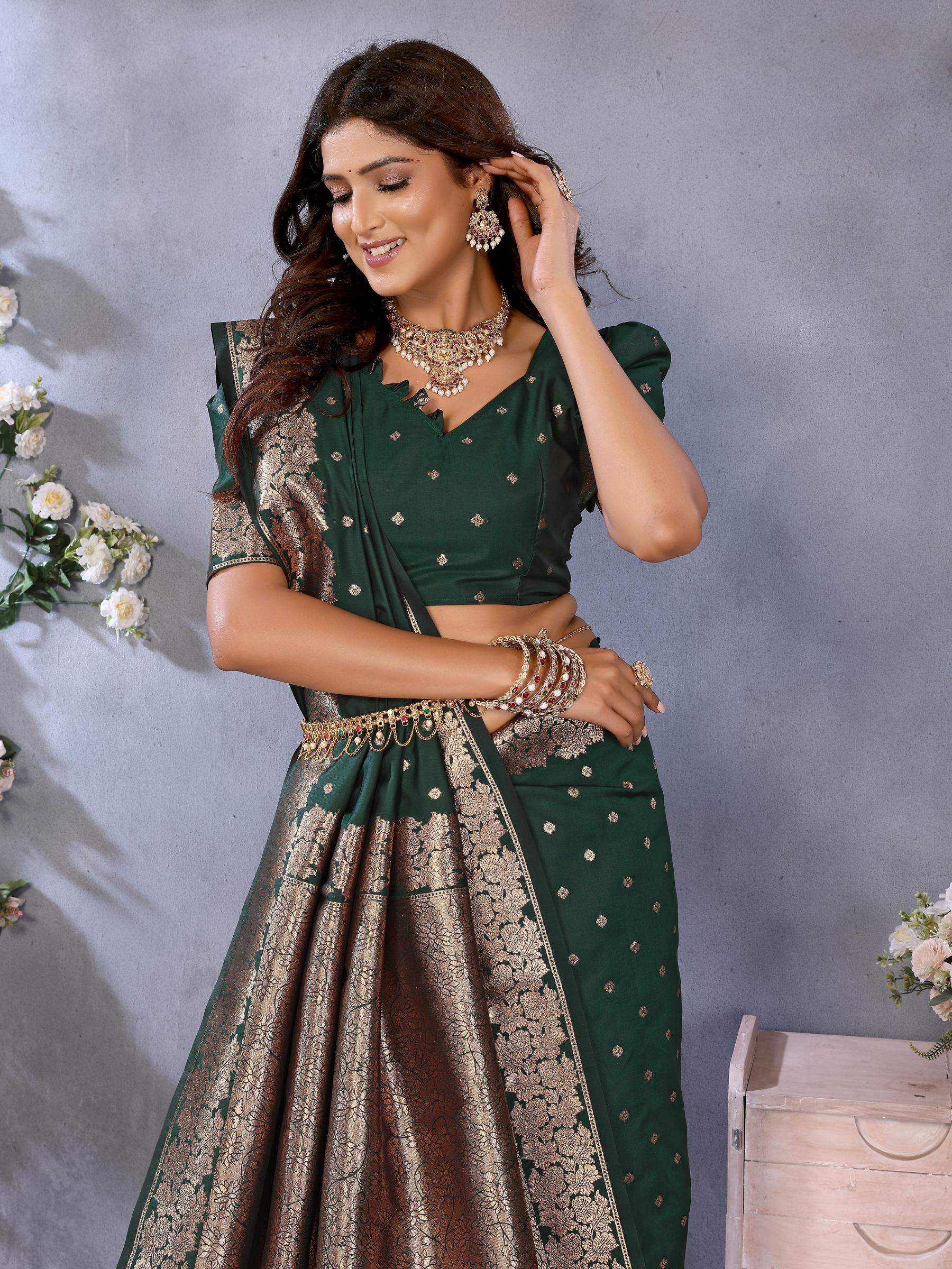 Green Banarasi Silk Saree