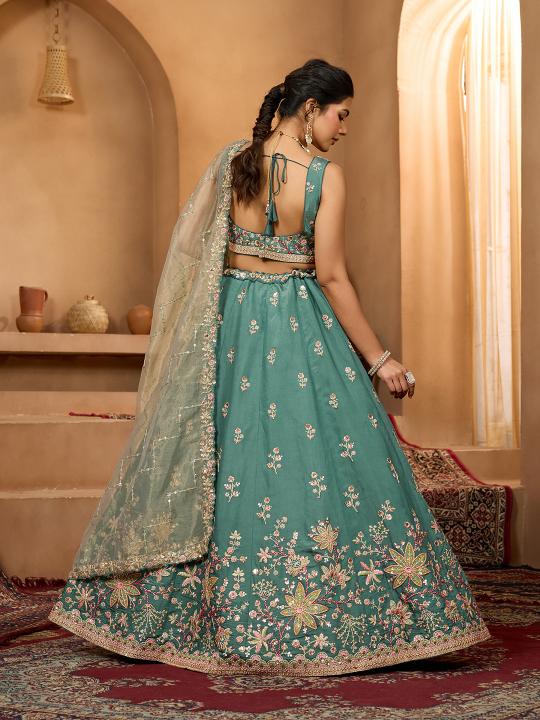 Green Beige Georgette Lehenga Choli — alternate view