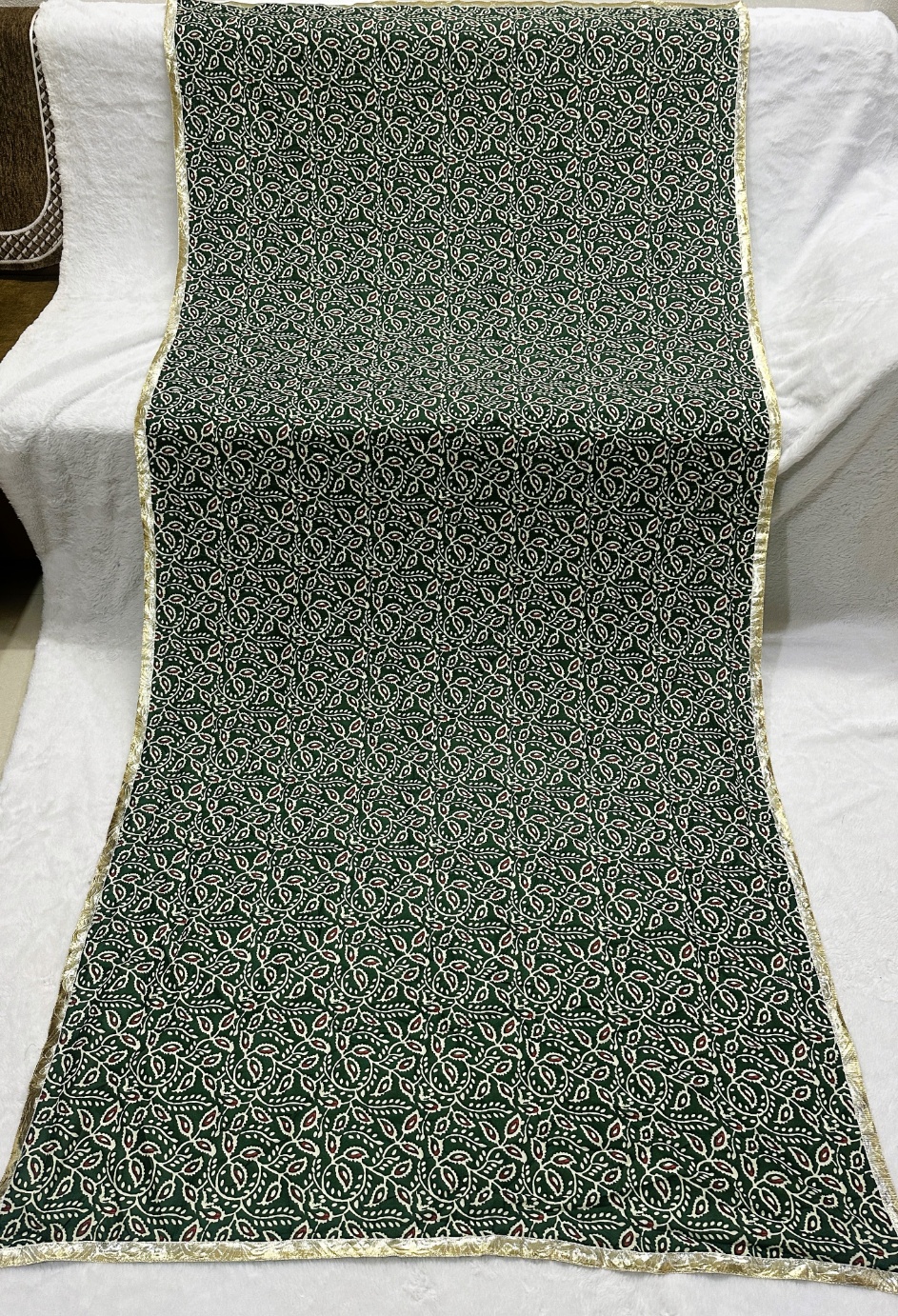 Green Designer Digital Printed Cotton Printed Dupatta