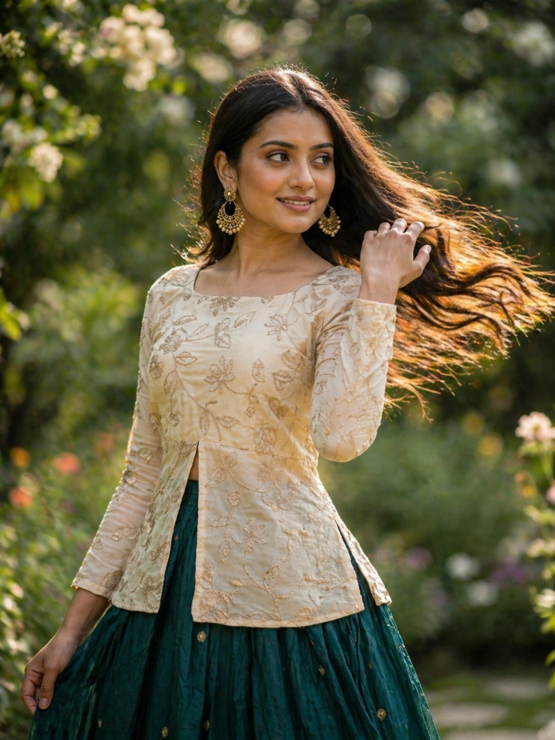 Green Elephant Border Zari Fendy Silk Lehenga Choli