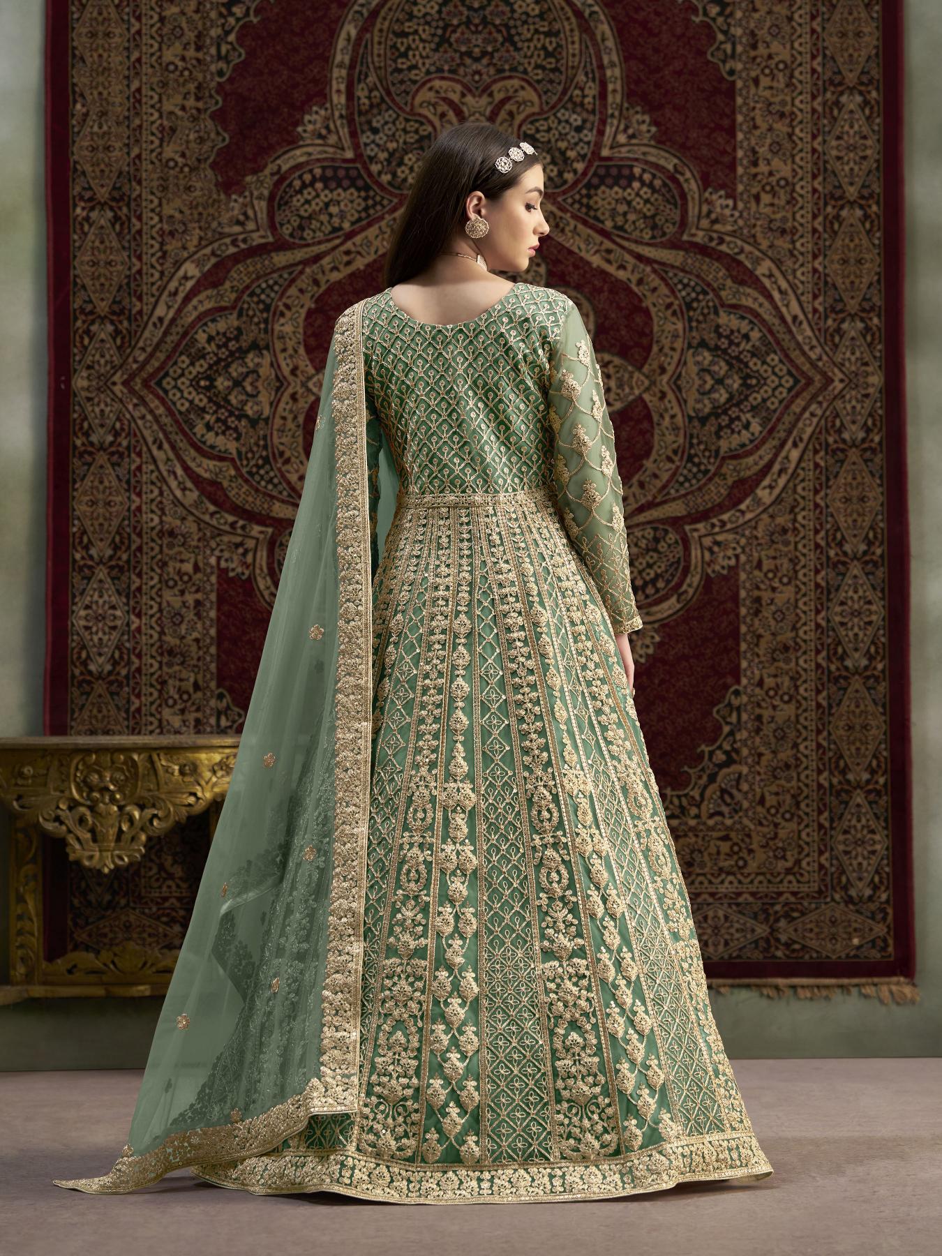 Green Embroidery Gown — alternate view