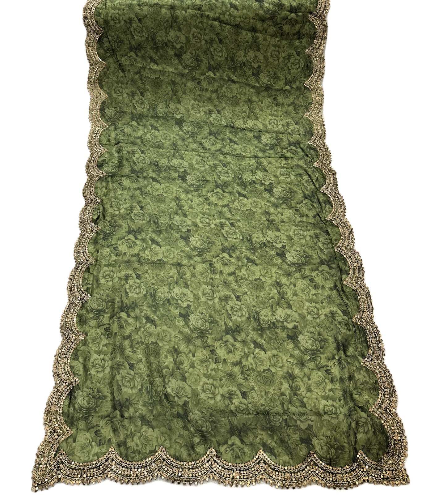 Green Floral Digital Print Jimmy Choo Designer Dupatta