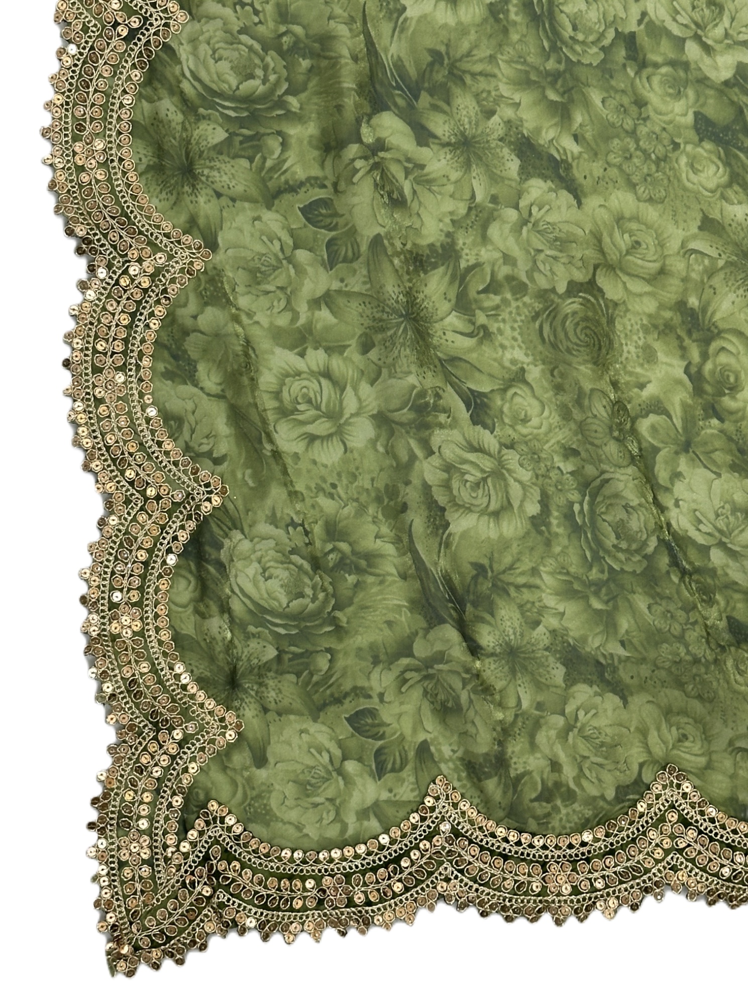 Green Floral Digital Print Jimmy Choo Designer Dupatta