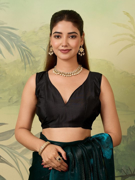 Green Floral Digital Printed Satin Silk Saree