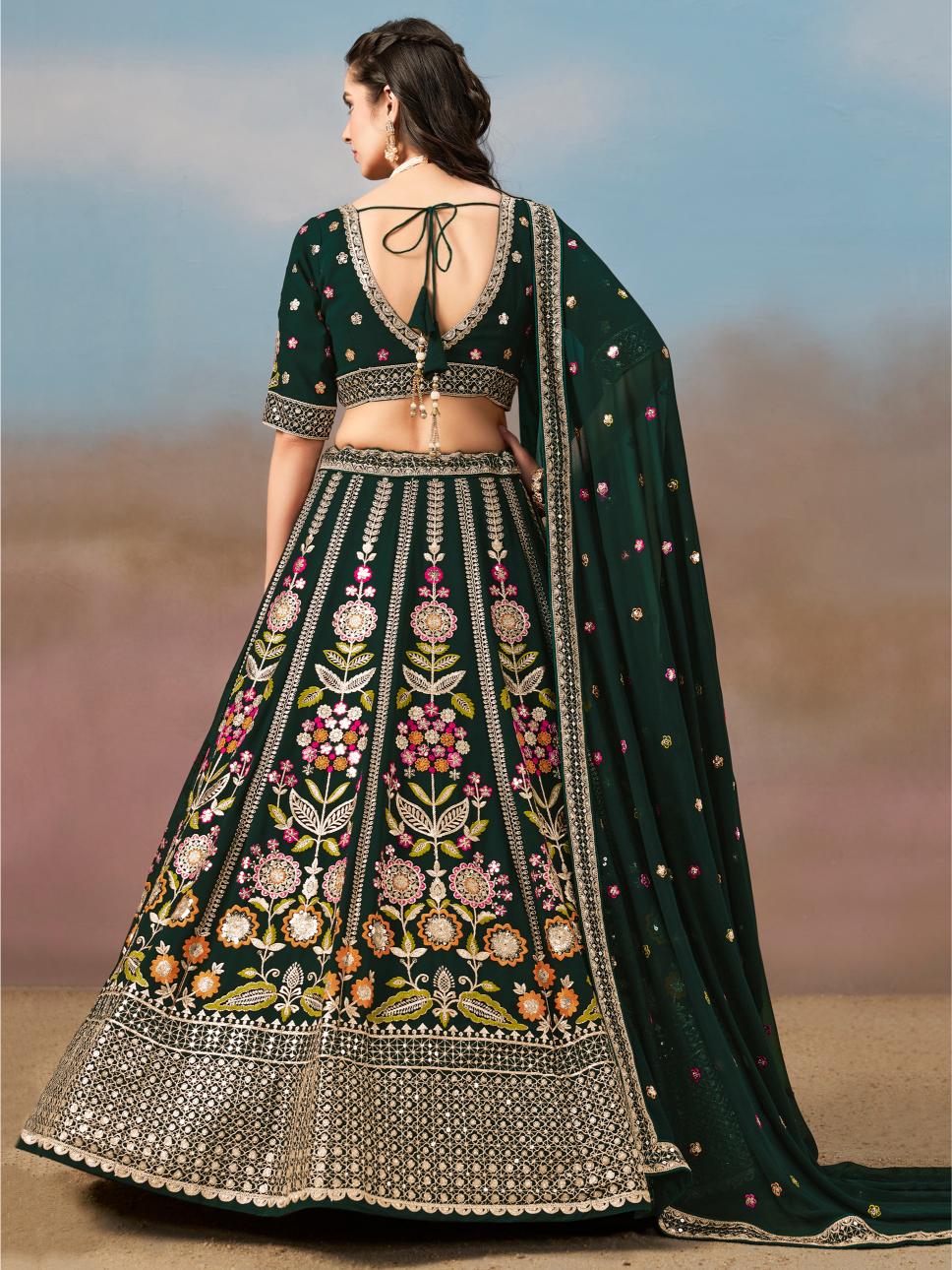 Green Georgette Lehenga Choli — alternate view