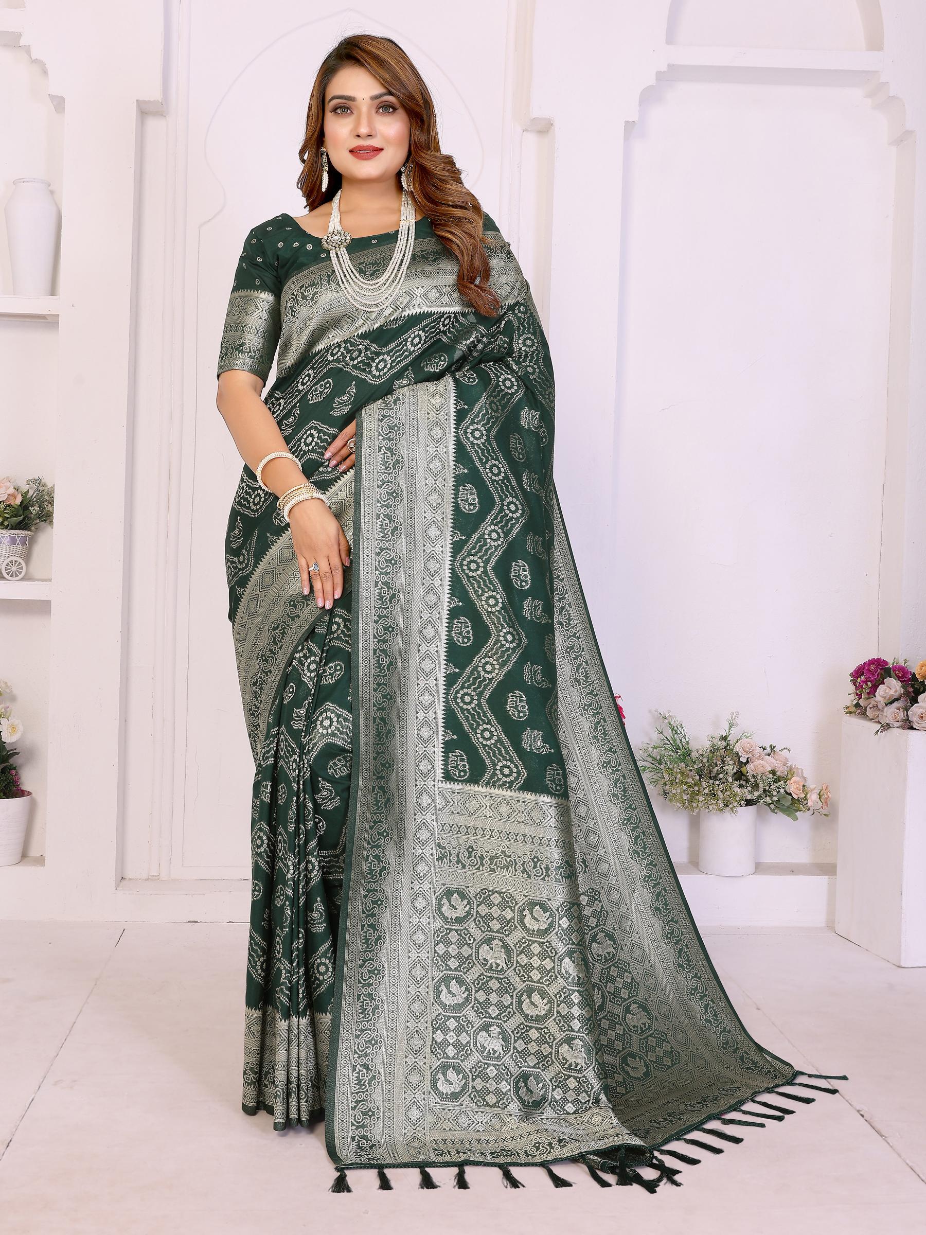 Green Georgette Silk Jari Work Saree