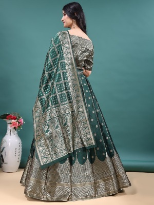 Green Heritage Jacquard Lehenga Choli — alternate view