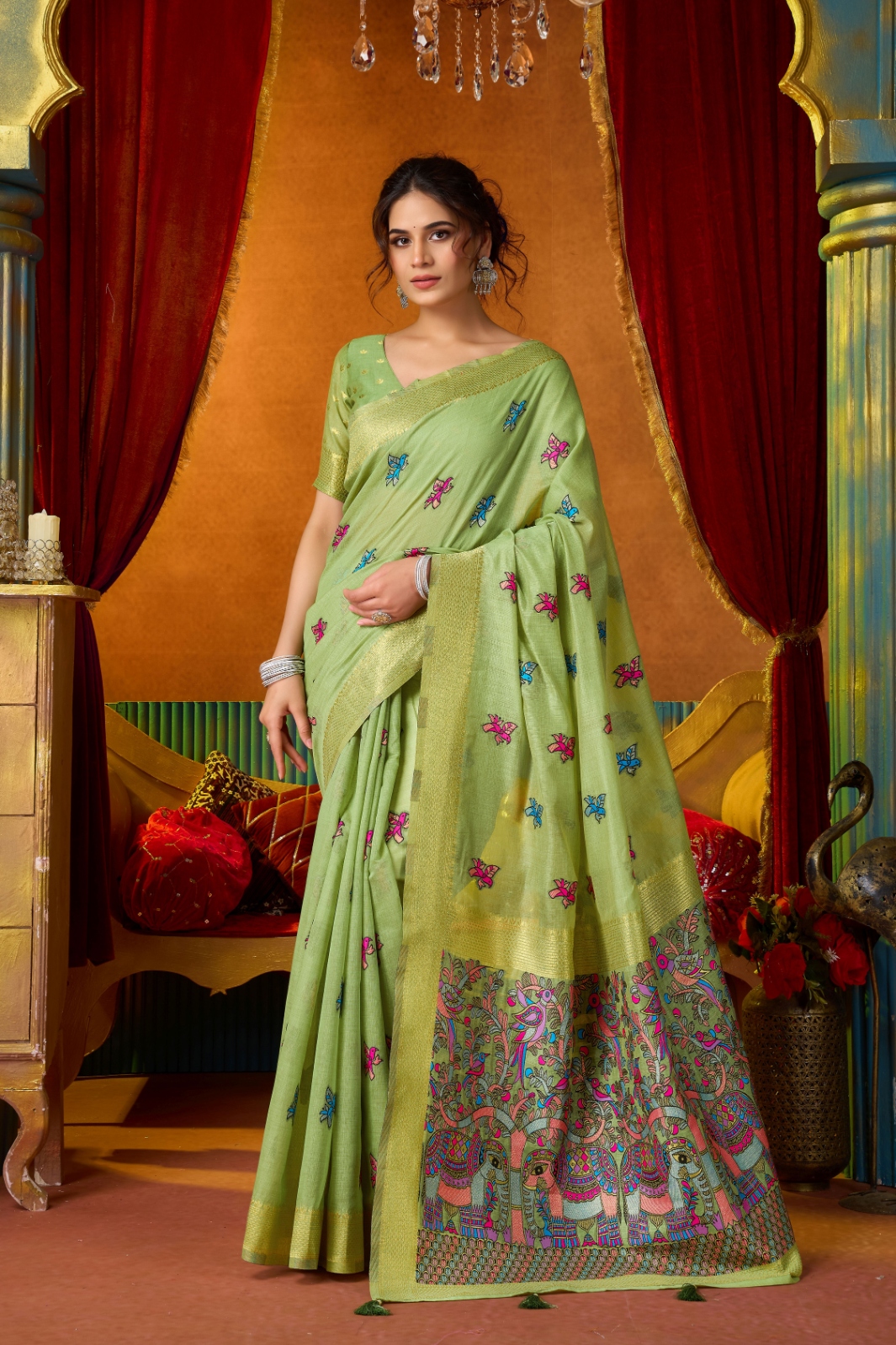Green Heritage Woven Modal Silk Saree