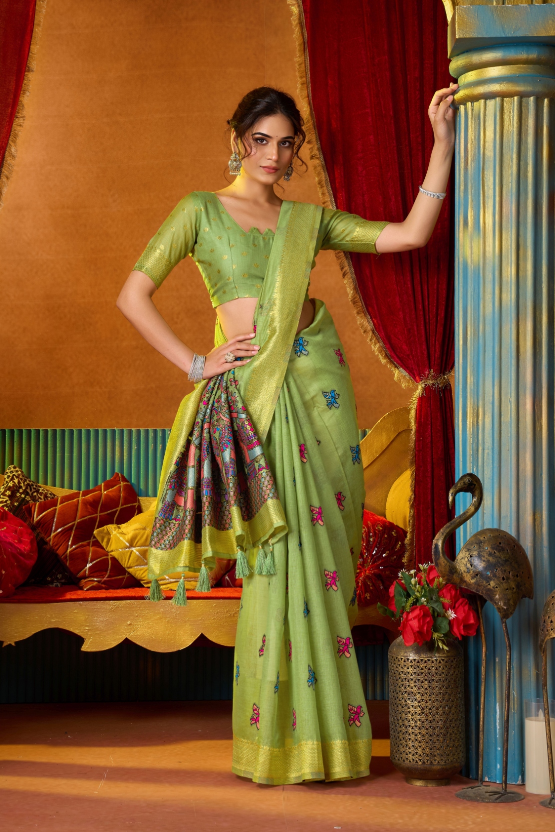 Green Heritage Woven Modal Silk Saree