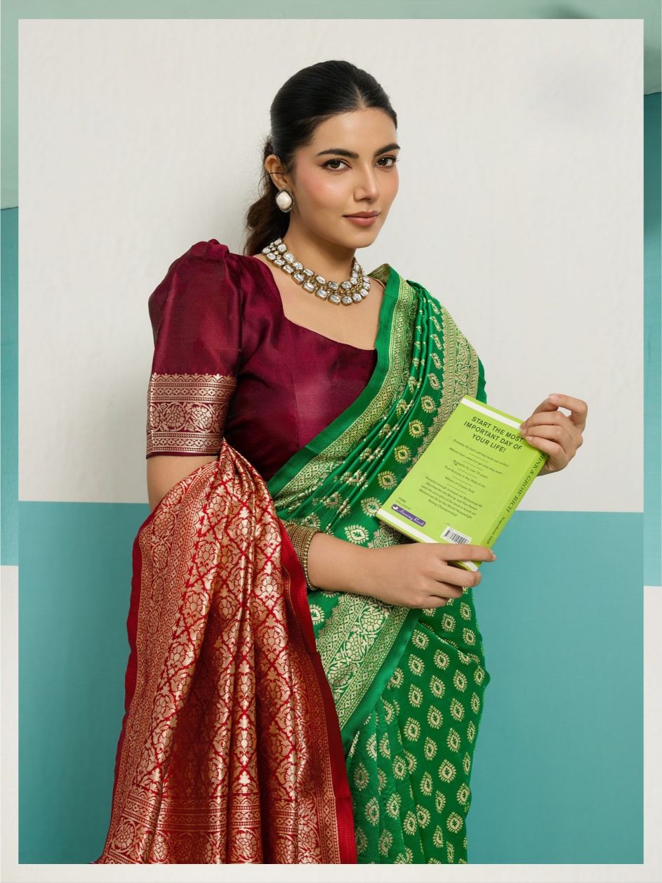 Green Jaal Banarasi Silk Saree
