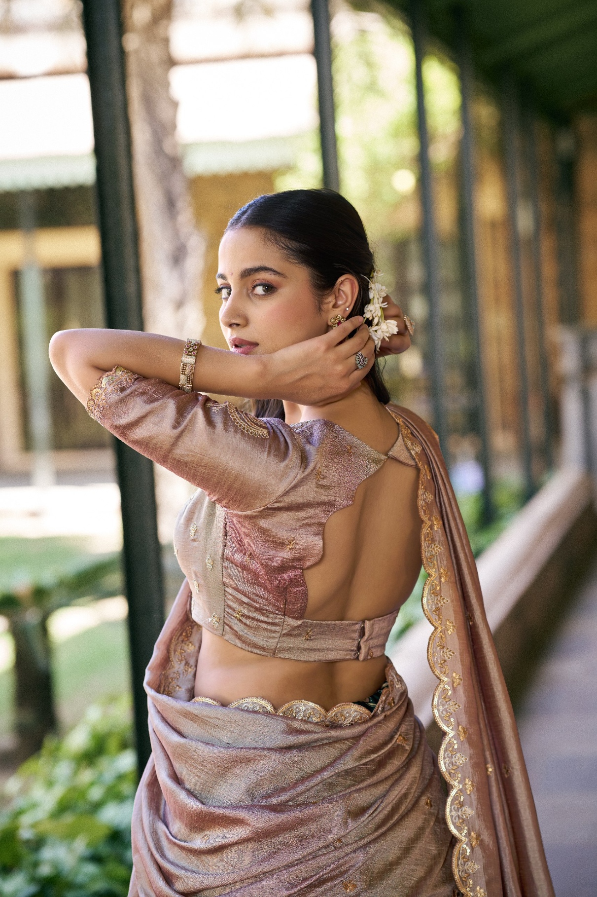 Green Kalamkari Lace Border Lehenga Choli — alternate view