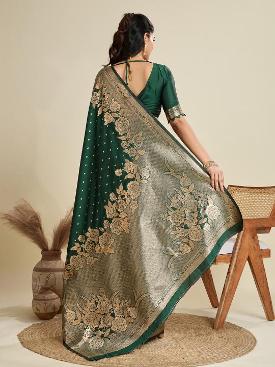 Green Kanjivaram Silk Saree — alternate view