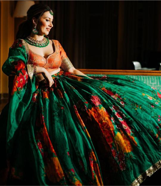 Green Khadi Organza Lehenga Choli — alternate view
