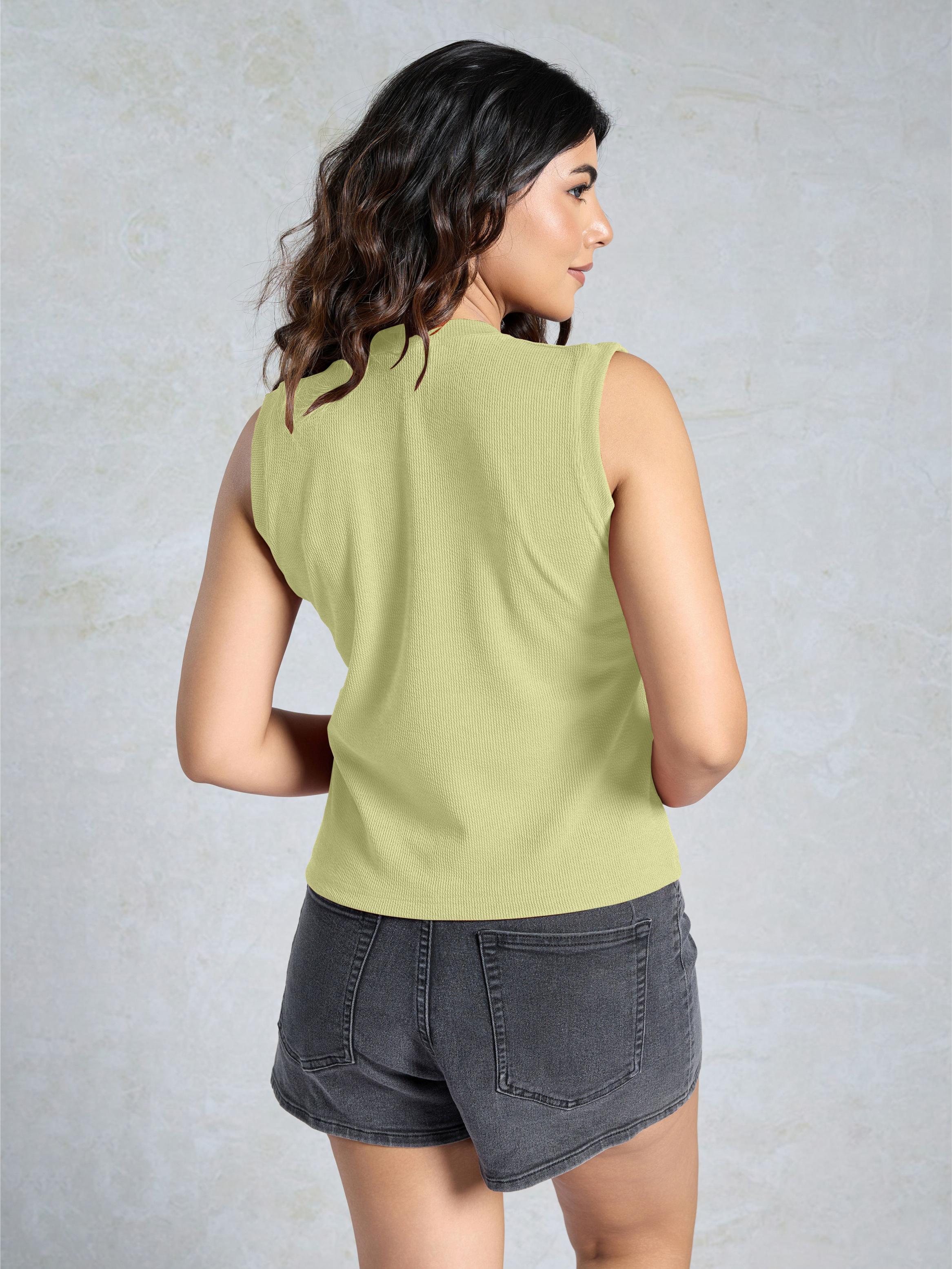Green Knitted Women’s Tank Top — alternate view