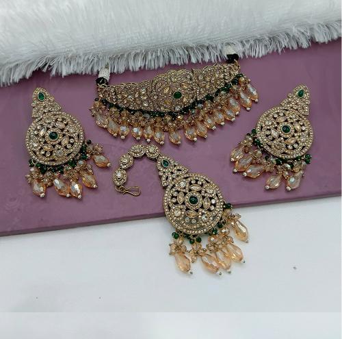 Green Kundan Choker Set — alternate view