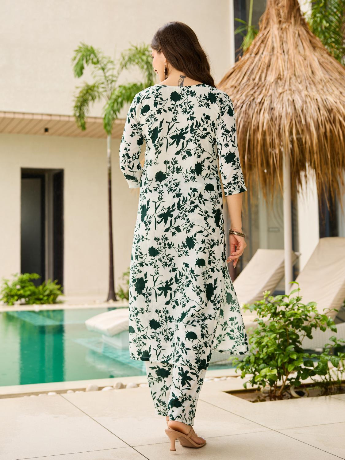 Green Silk Blend Salwar Suit — alternate view