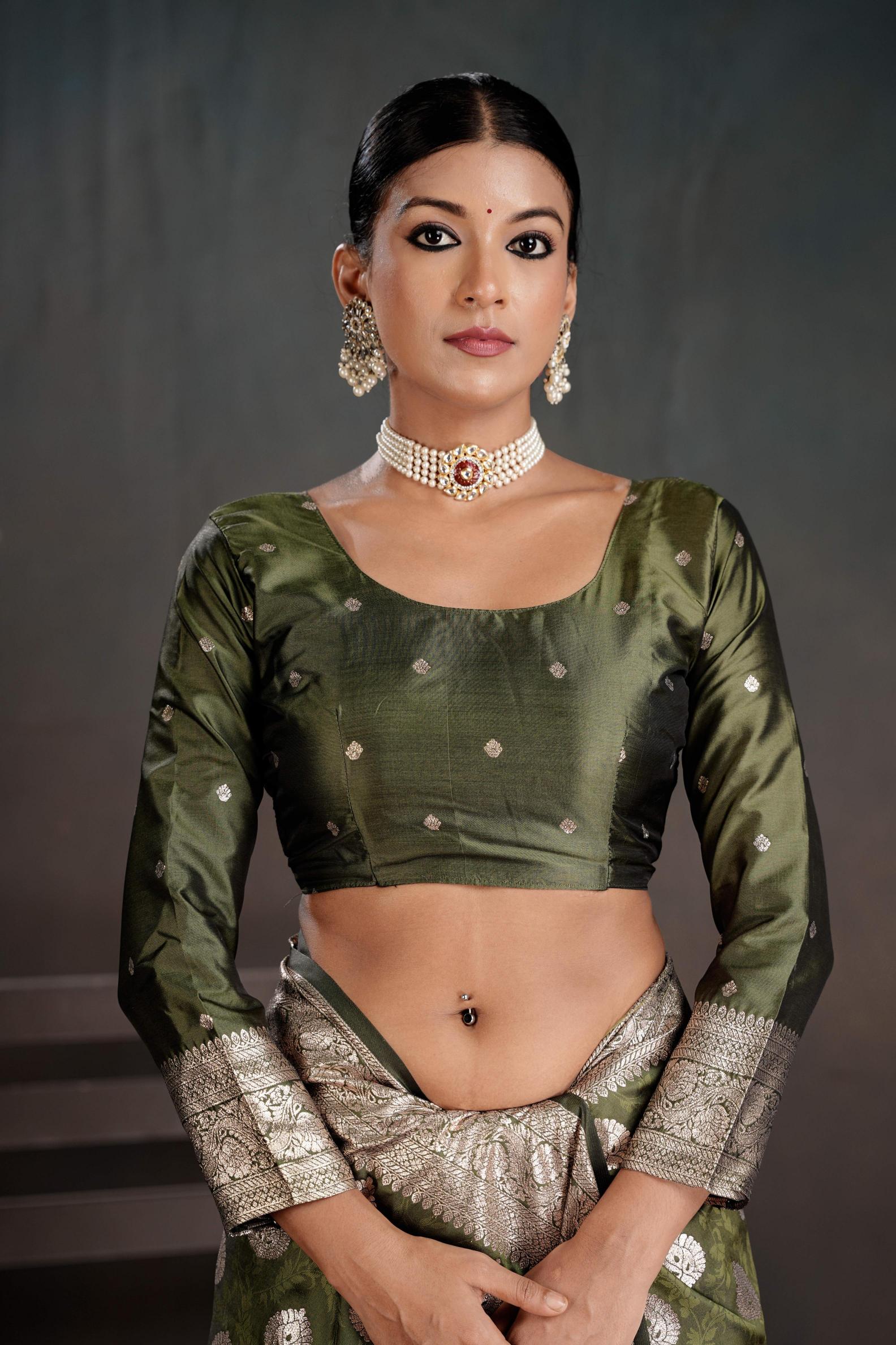 Green Silk Jacquard work Saree