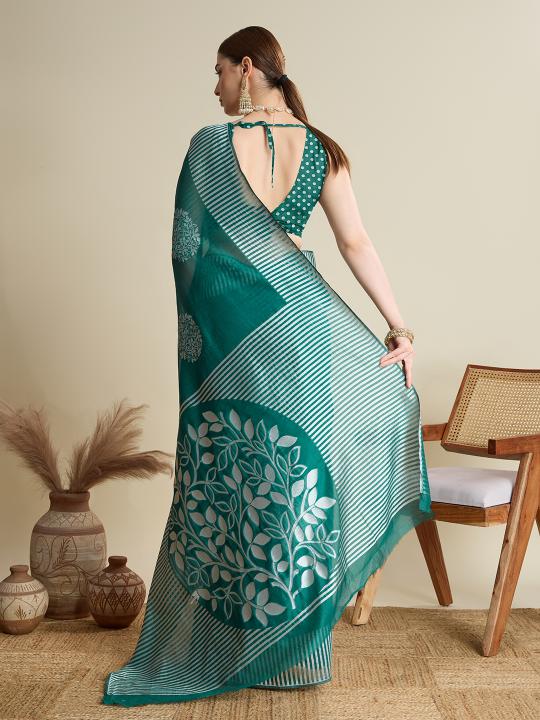 Green Soft Silk Saree — alternate view