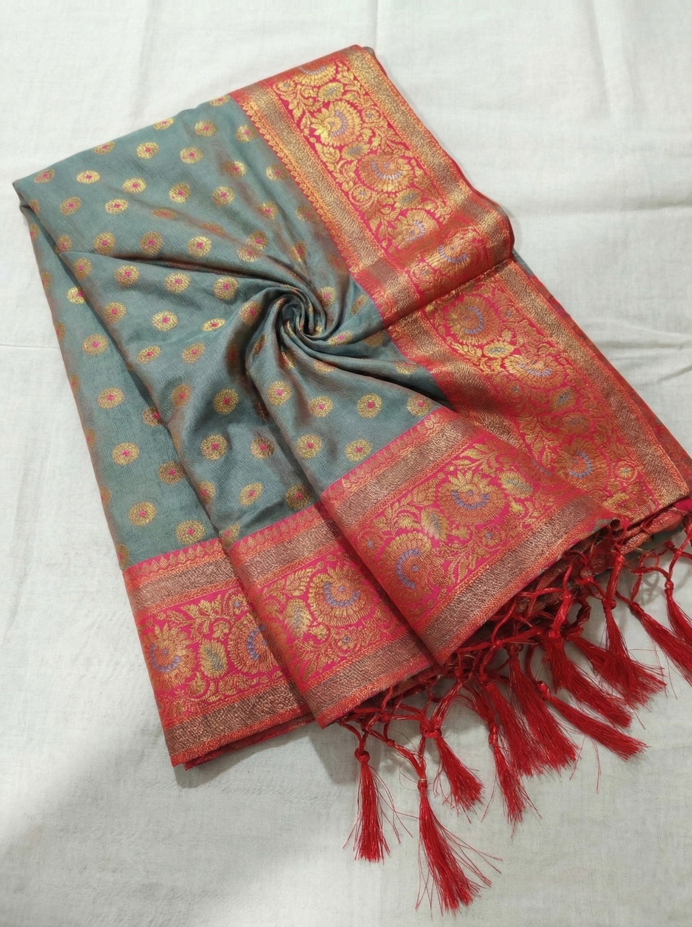 Green Woven Zari Designer Silk Saree