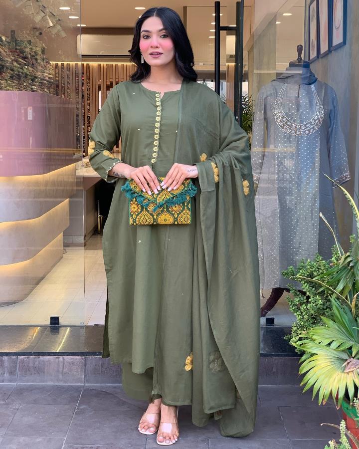 Grey Chanderi Salwar Suit