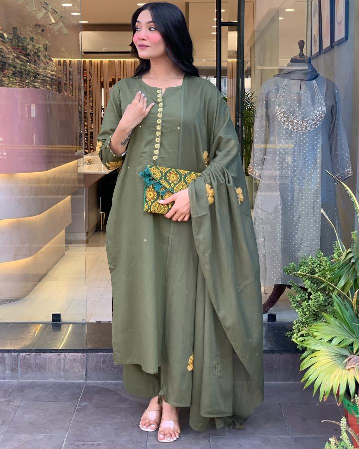 Grey Chanderi Salwar Suit