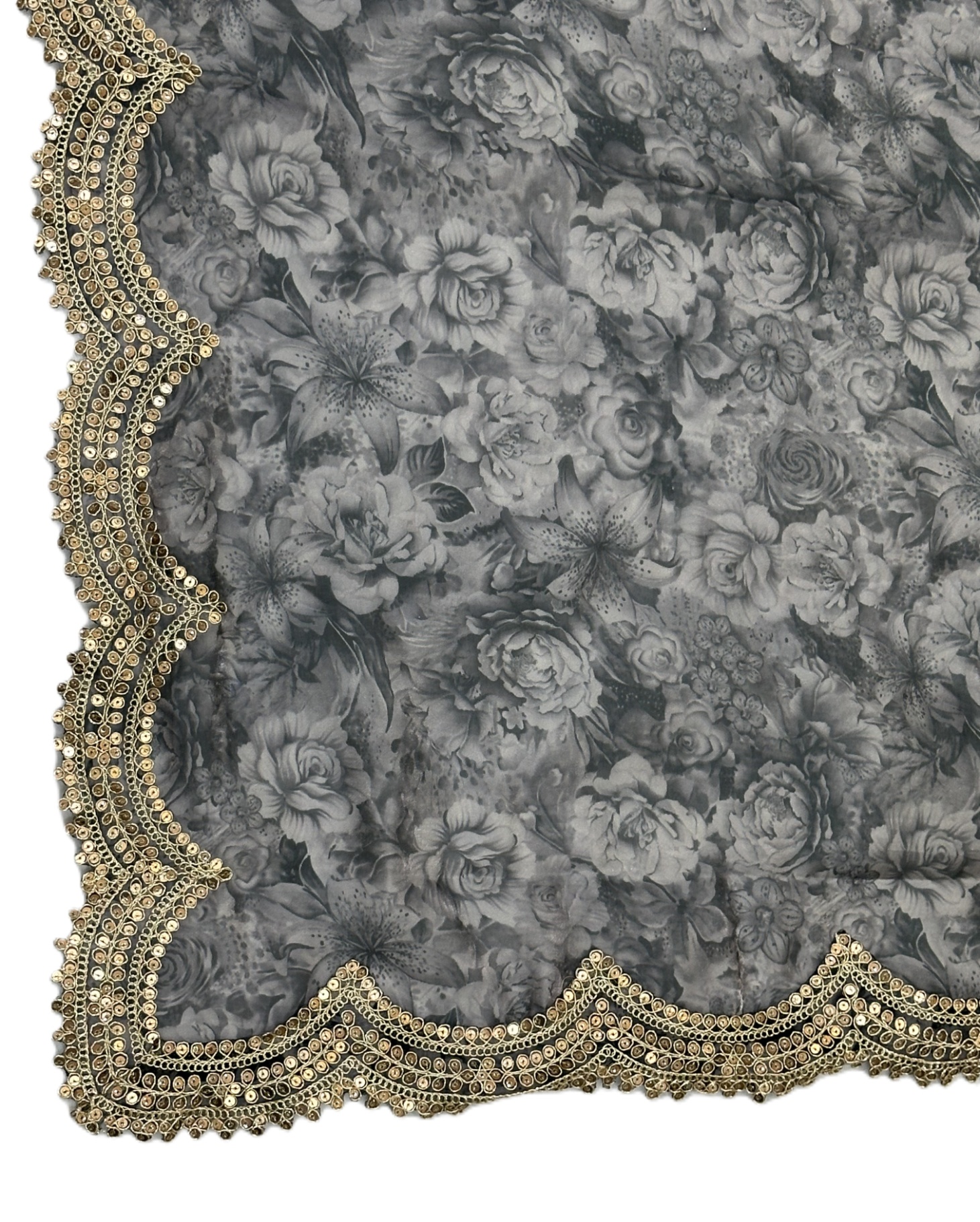 Grey Floral Digital Print Jimmy Choo Dupatta