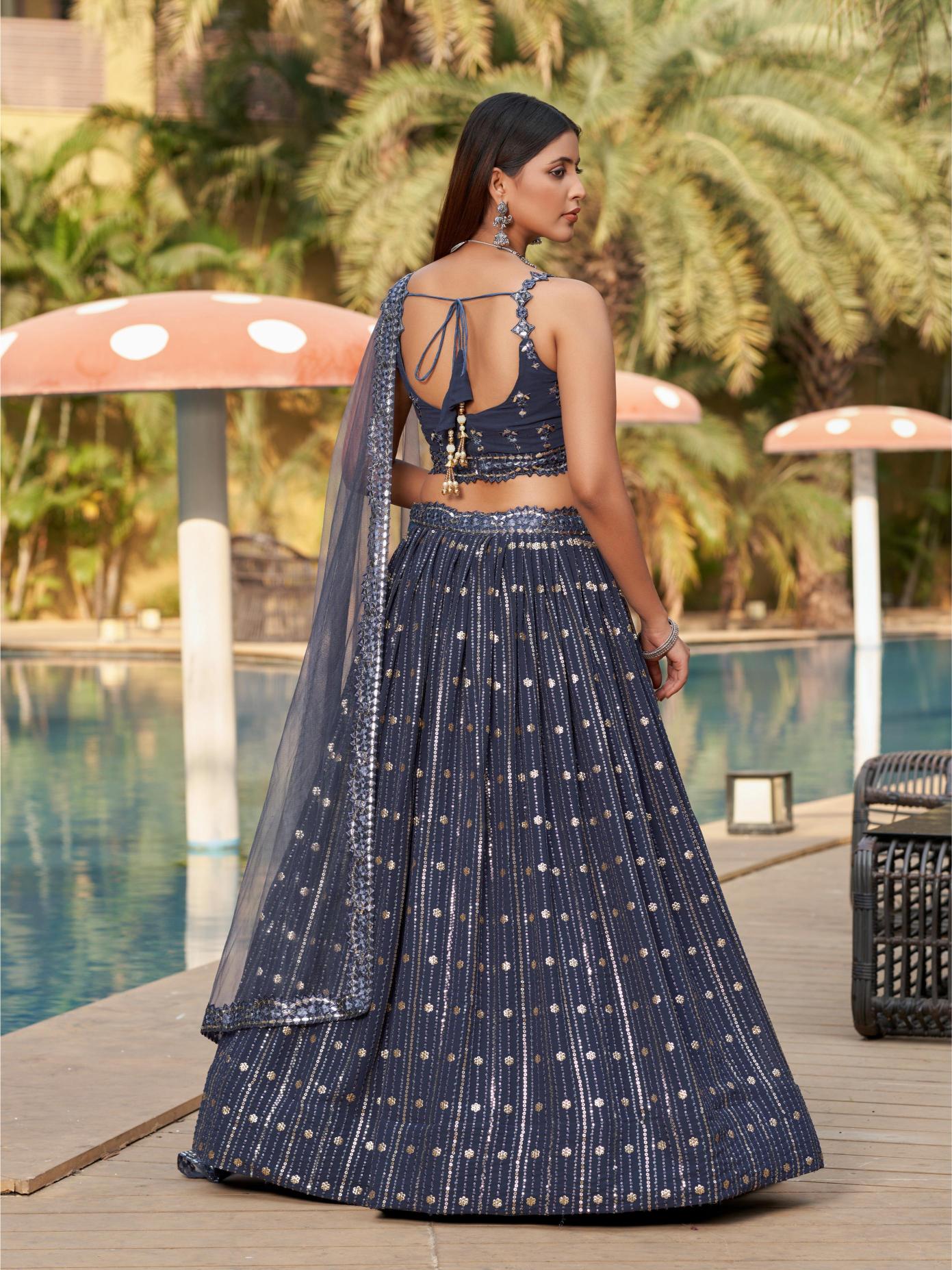 Grey Georgette Lehenga Choli — alternate view